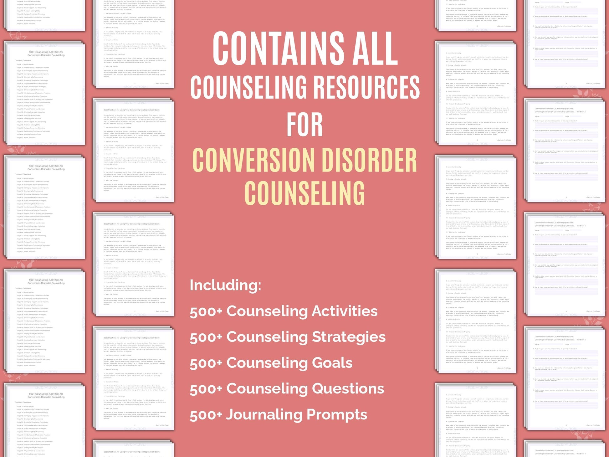 Conversion Disorder Counseling Therapist Worksheets