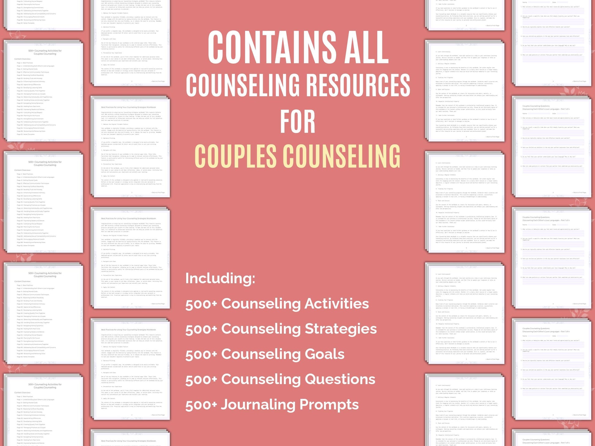 Couples Counseling Therapist Worksheets