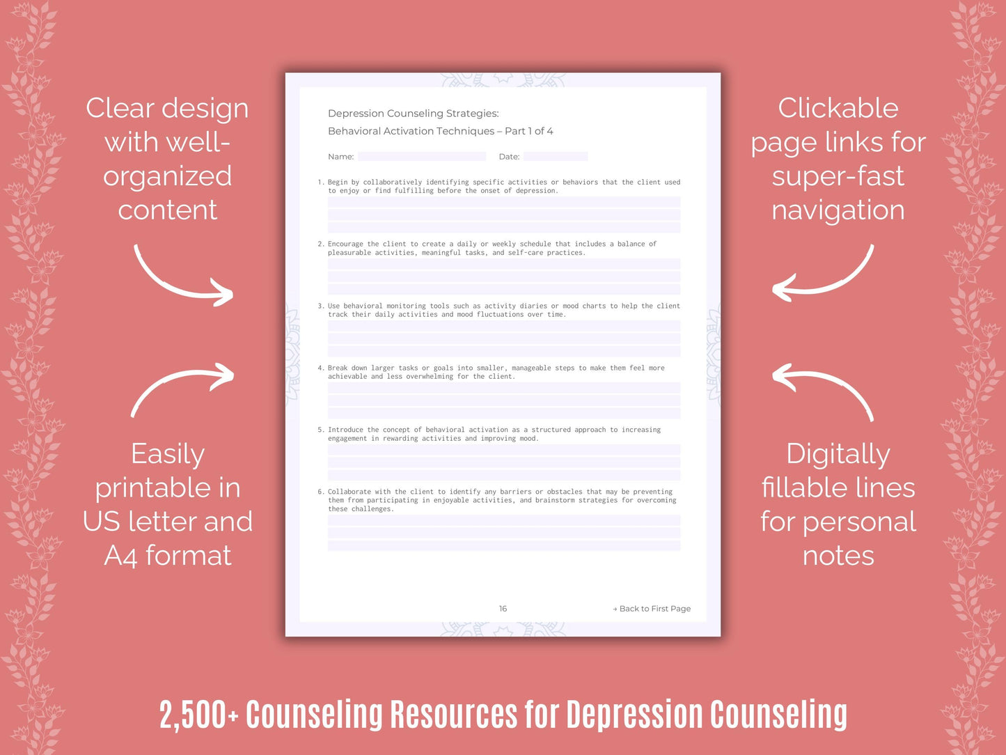 Depression Counseling Counselor Cheat Sheets