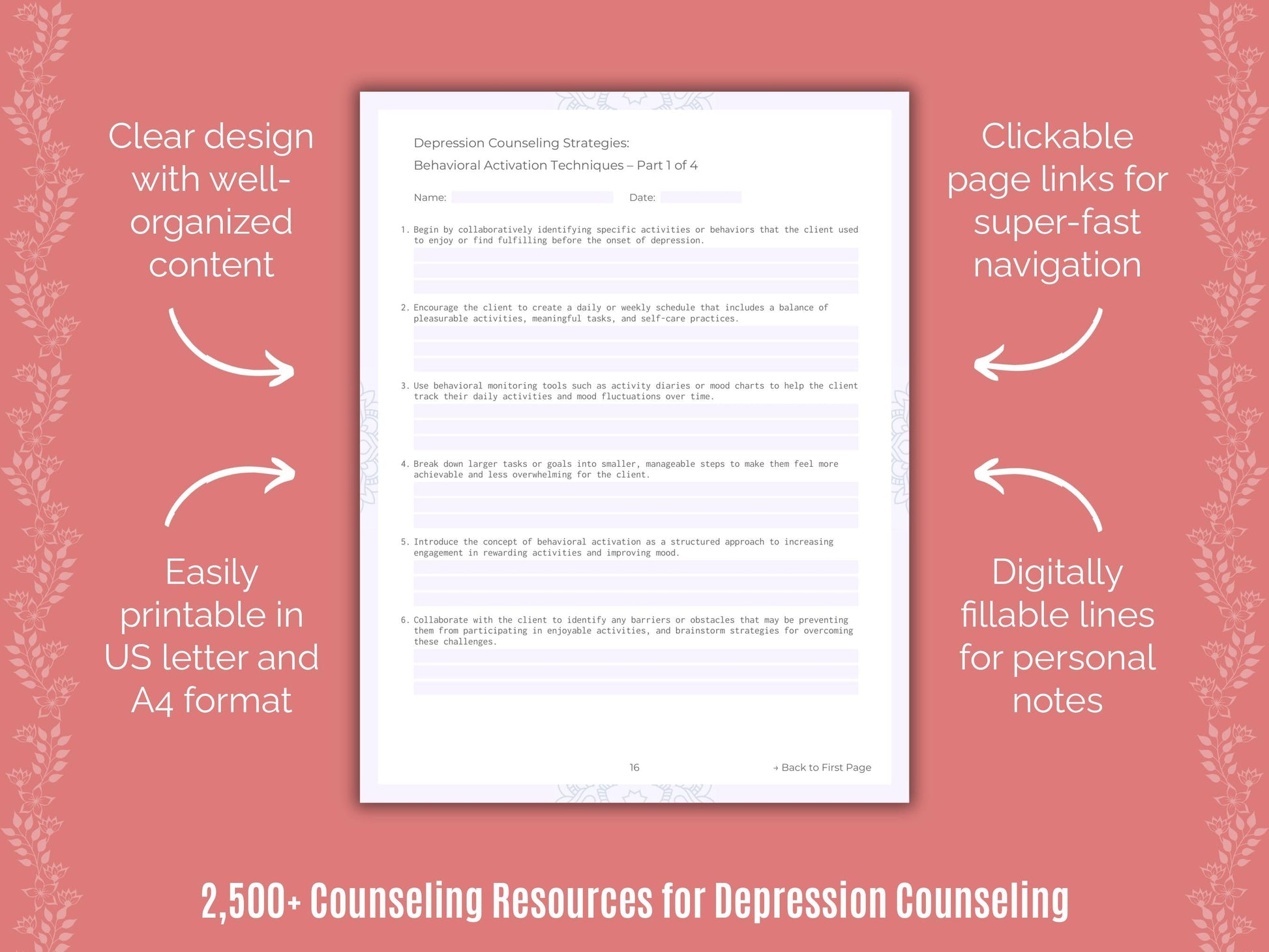 Depression Counseling Counselor Cheat Sheets