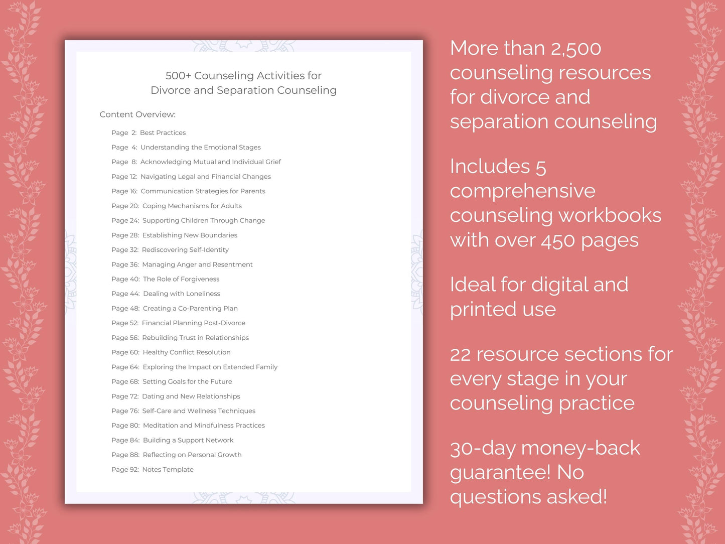 Divorce and Separation Counseling Counseling Templates