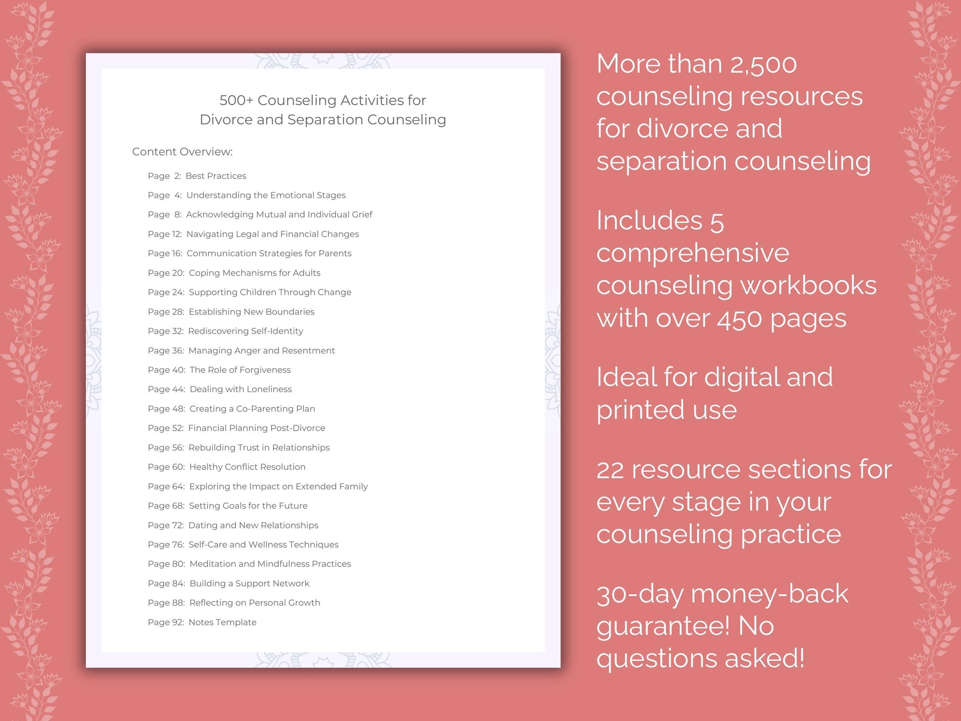 Divorce and Separation Counseling Counseling Templates