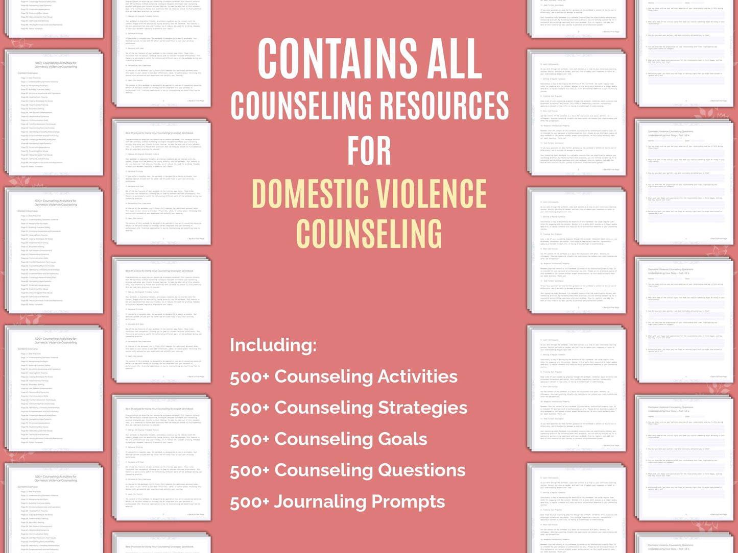 Domestic Violence Counseling Therapist Worksheets