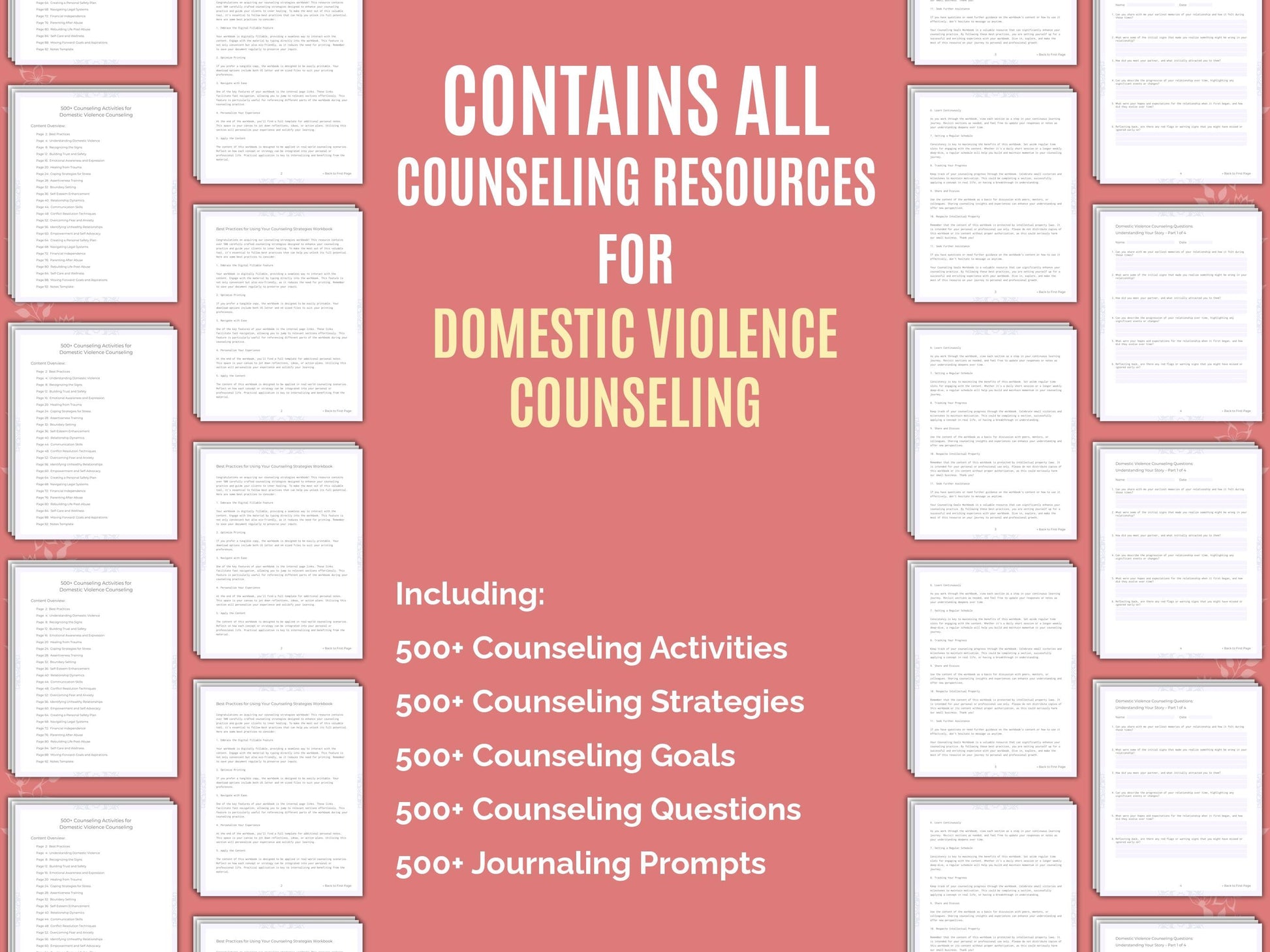 Domestic Violence Counseling Therapist Worksheets