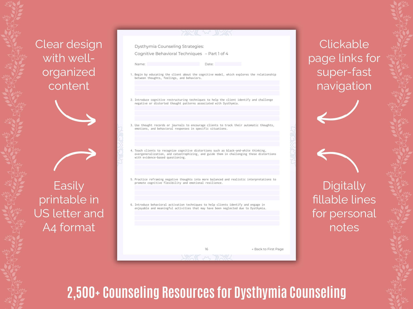 Dysthymia Counseling Counselor Cheat Sheets