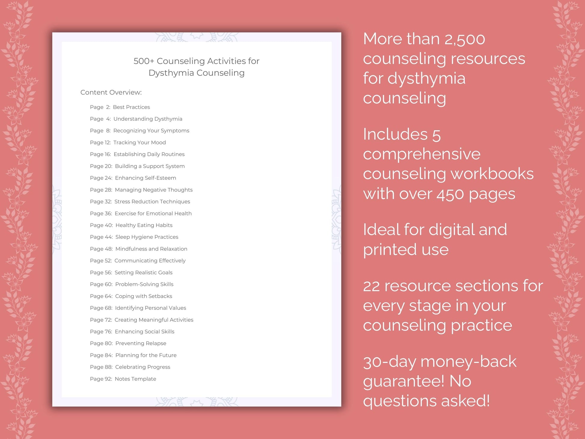 Dysthymia Counseling Counseling Templates