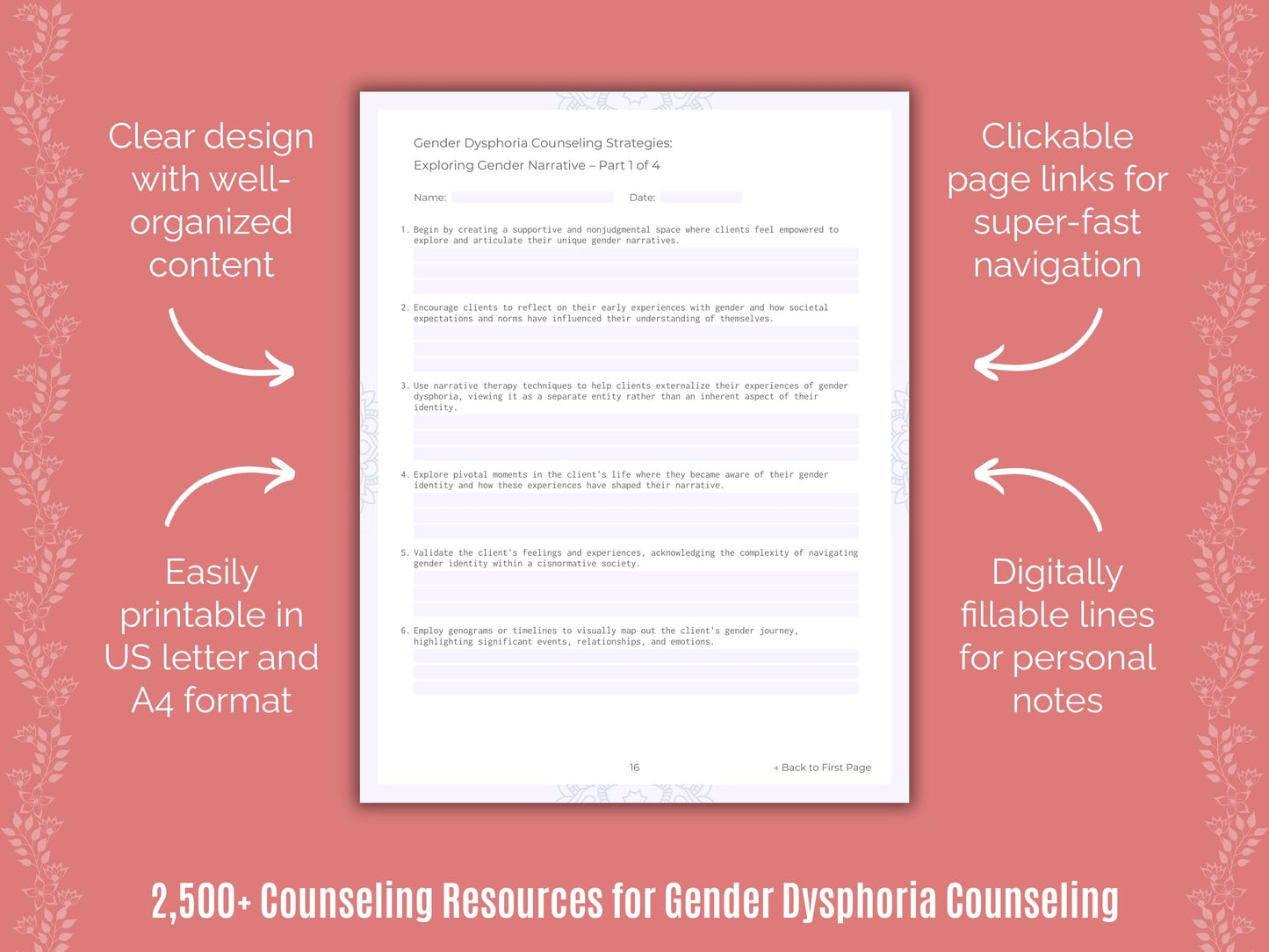 Gender Dysphoria Counseling Counselor Cheat Sheets