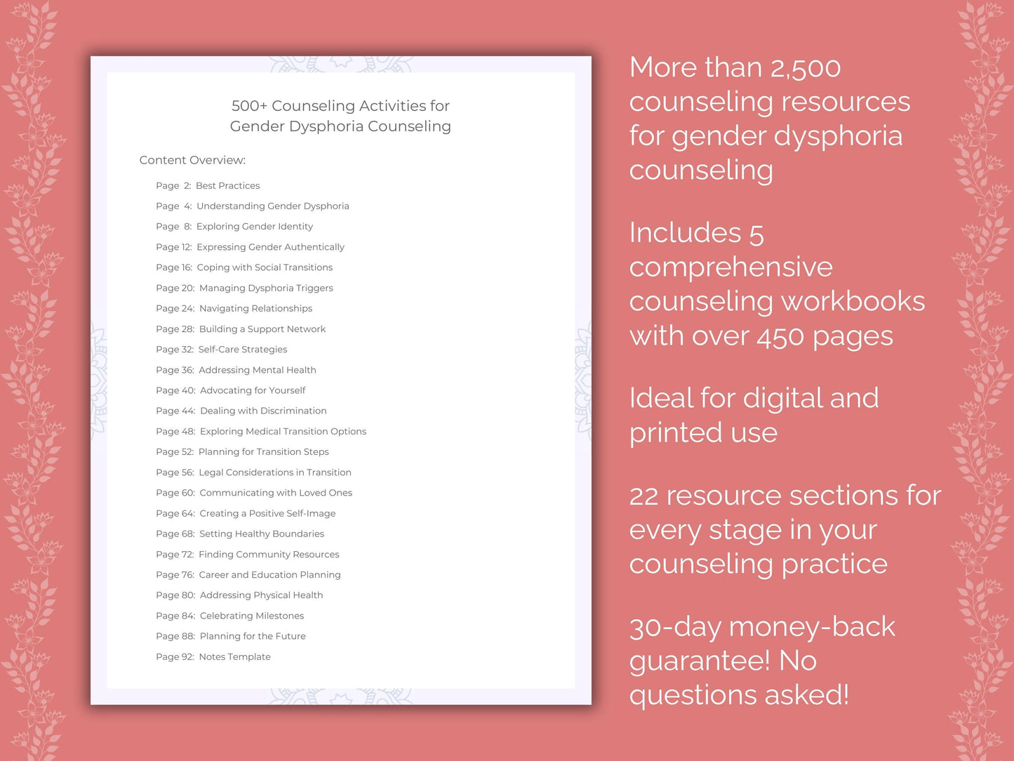 Gender Dysphoria Counseling Counseling Templates