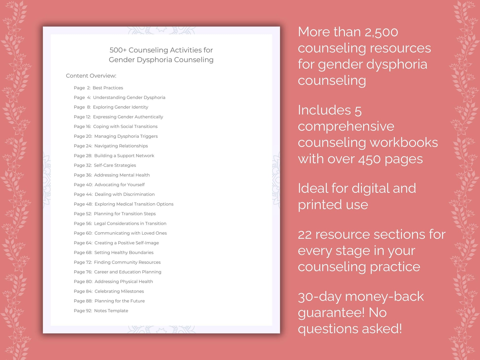 Gender Dysphoria Counseling Counseling Templates