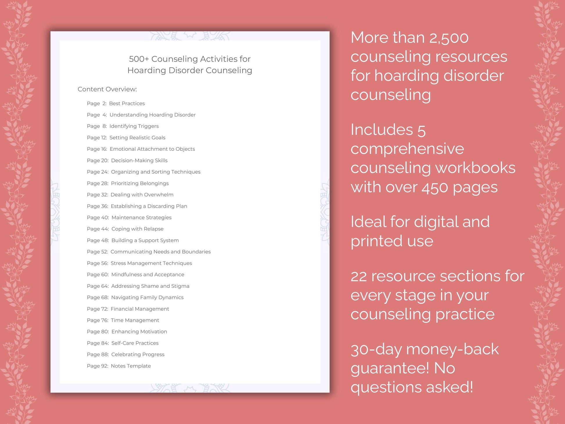 Hoarding Disorder Counseling Counseling Templates