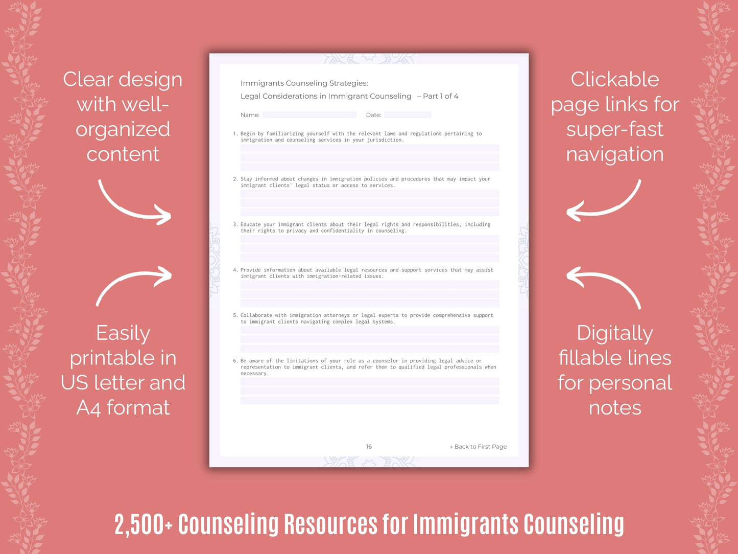 Immigrants Counseling Counselor Cheat Sheets