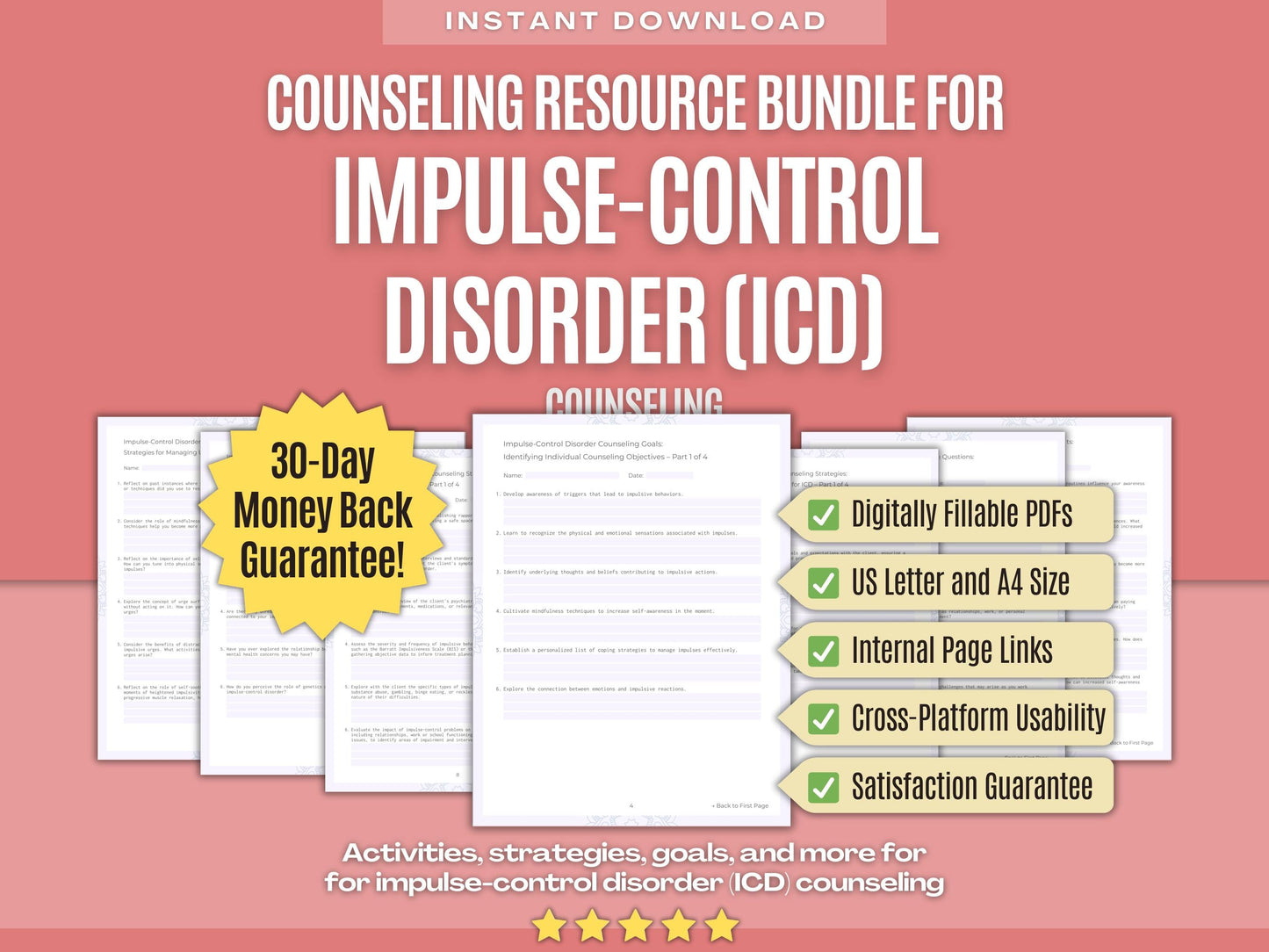 Impulse-Control Disorder (ICD) Counseling Psychology Workbooks