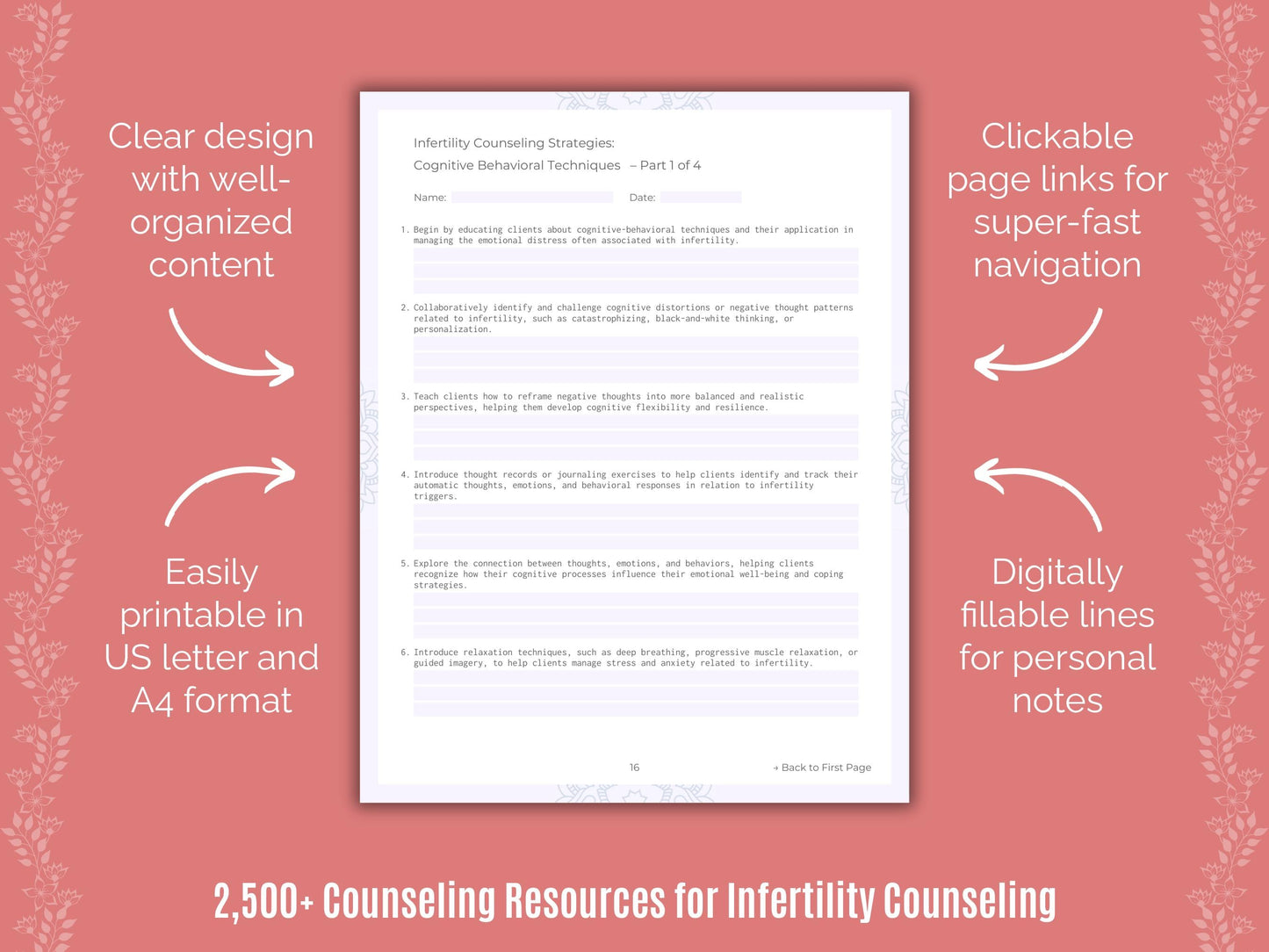 Infertility Counseling Counselor Cheat Sheets