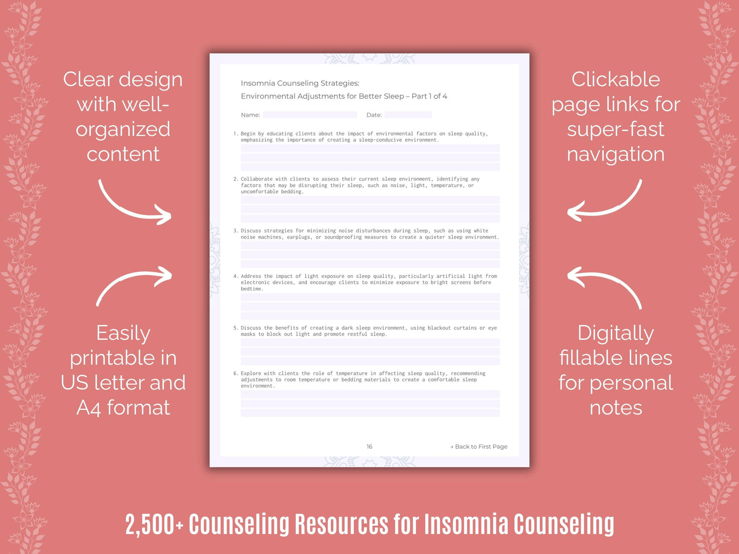 Insomnia Counseling Counselor Cheat Sheets