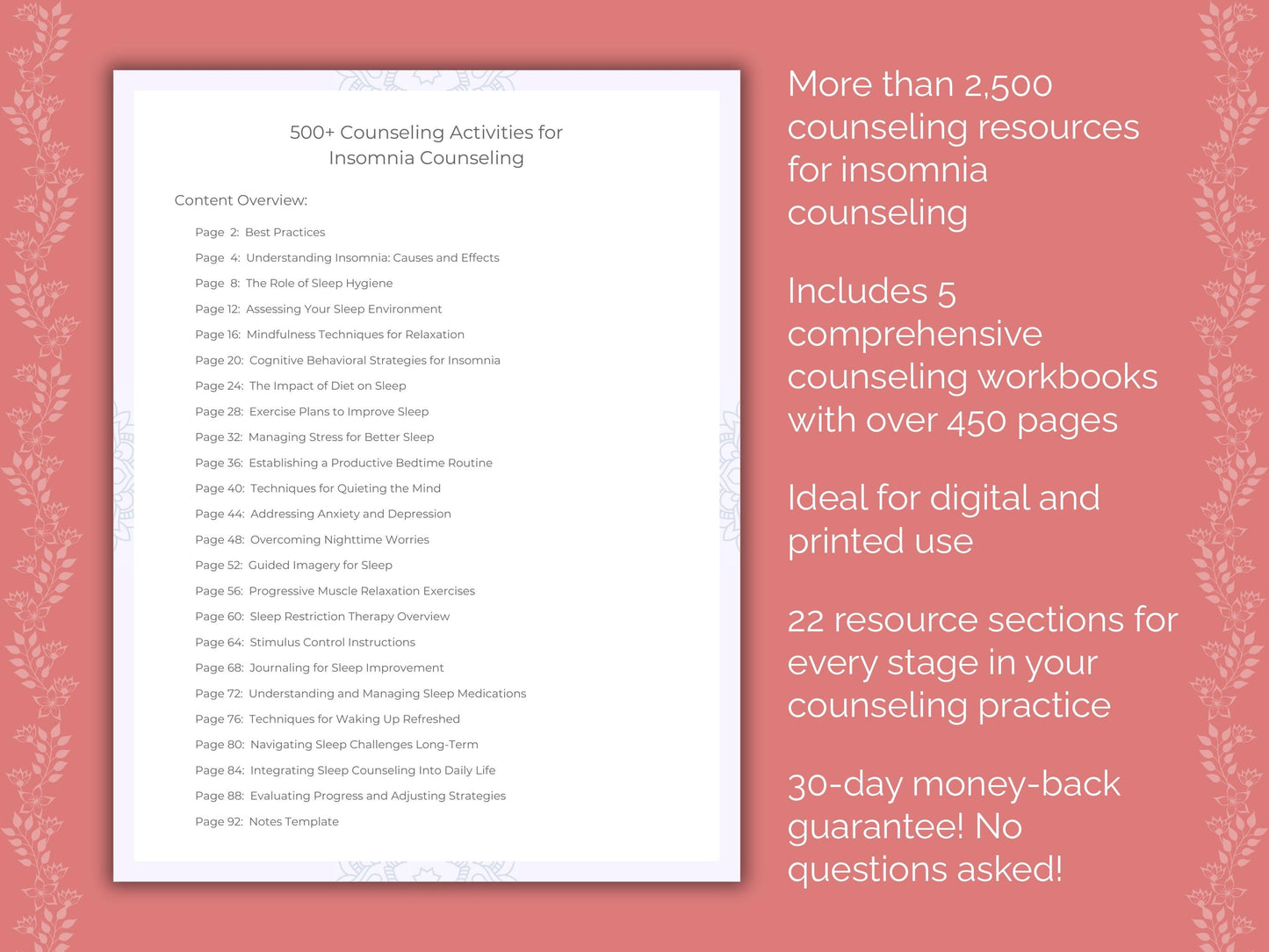 Insomnia Counseling Counseling Templates