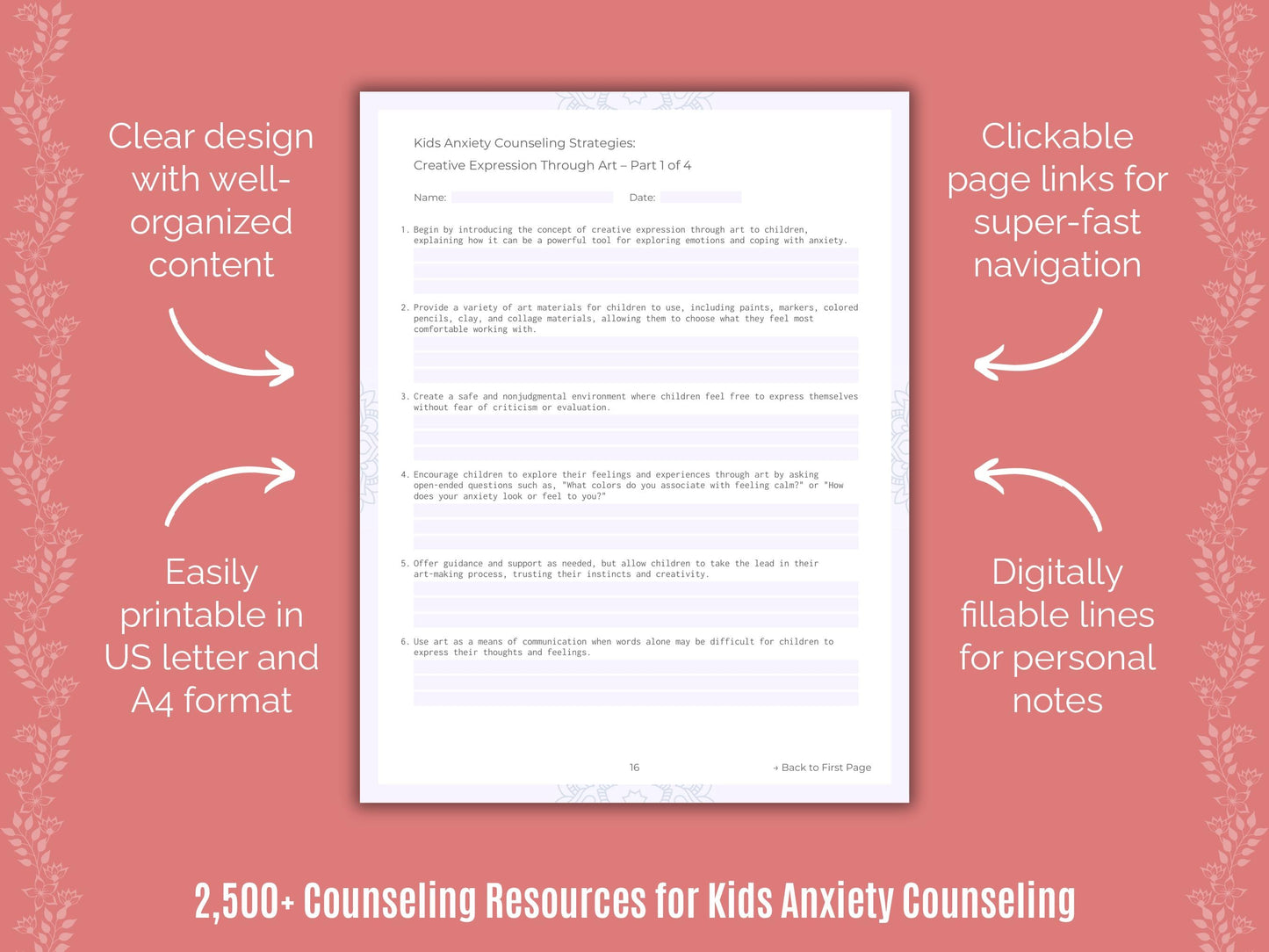 Kids Anxiety Counseling Counselor Cheat Sheets
