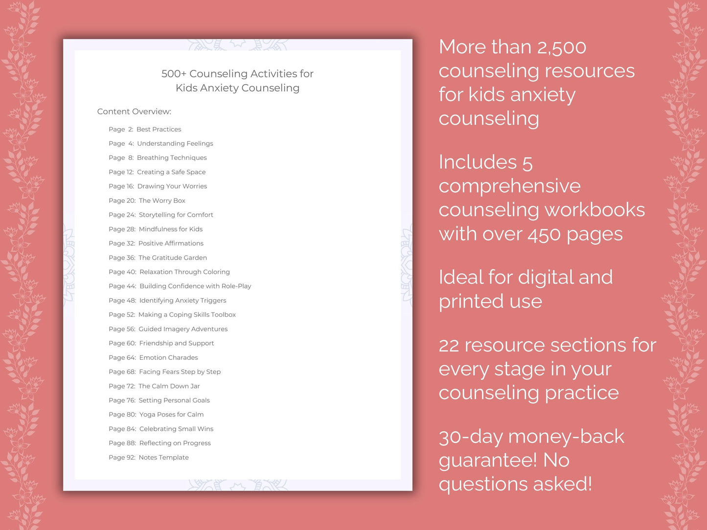 Kids Anxiety Counseling Counseling Templates