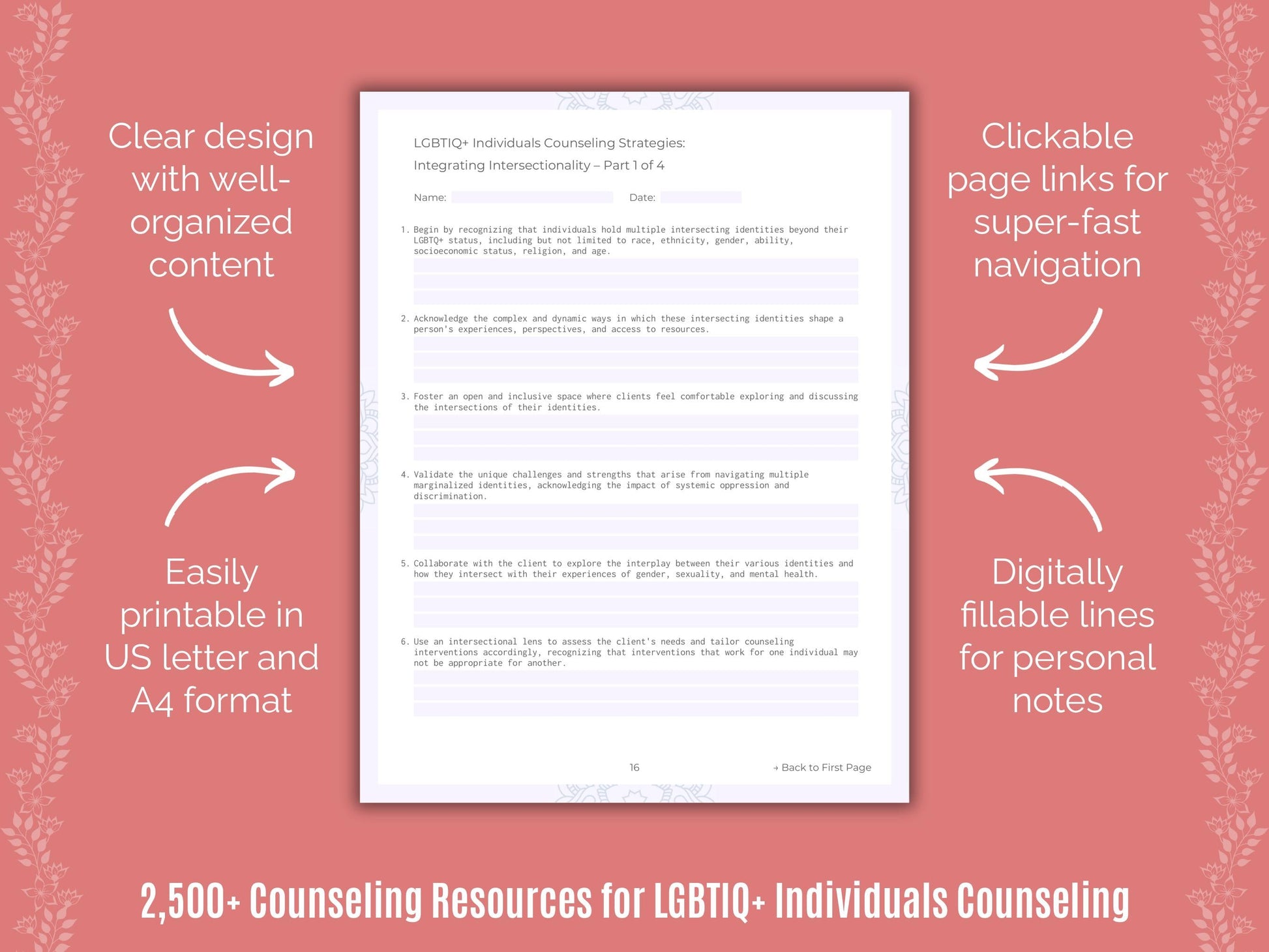 LGBTIQ+ Individuals Counseling Counselor Cheat Sheets