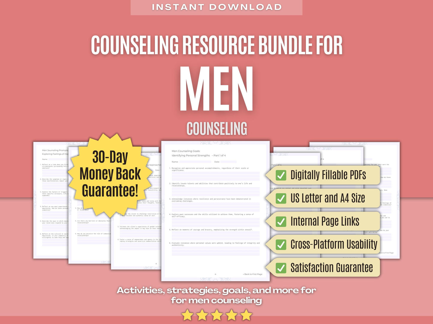 Men Counseling Psychology Workbooks