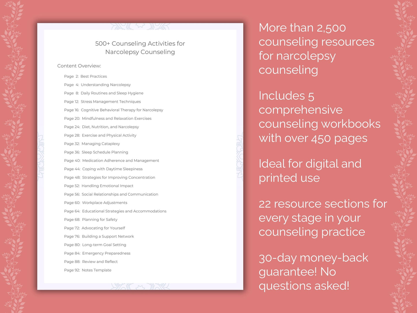 Narcolepsy Counseling Counseling Templates