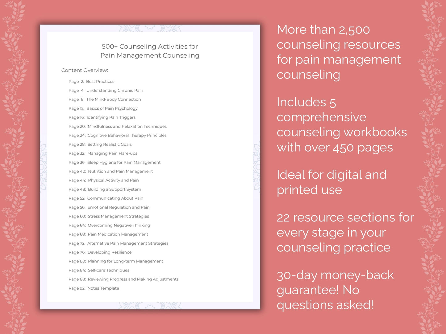 Pain Management Counseling Counseling Templates