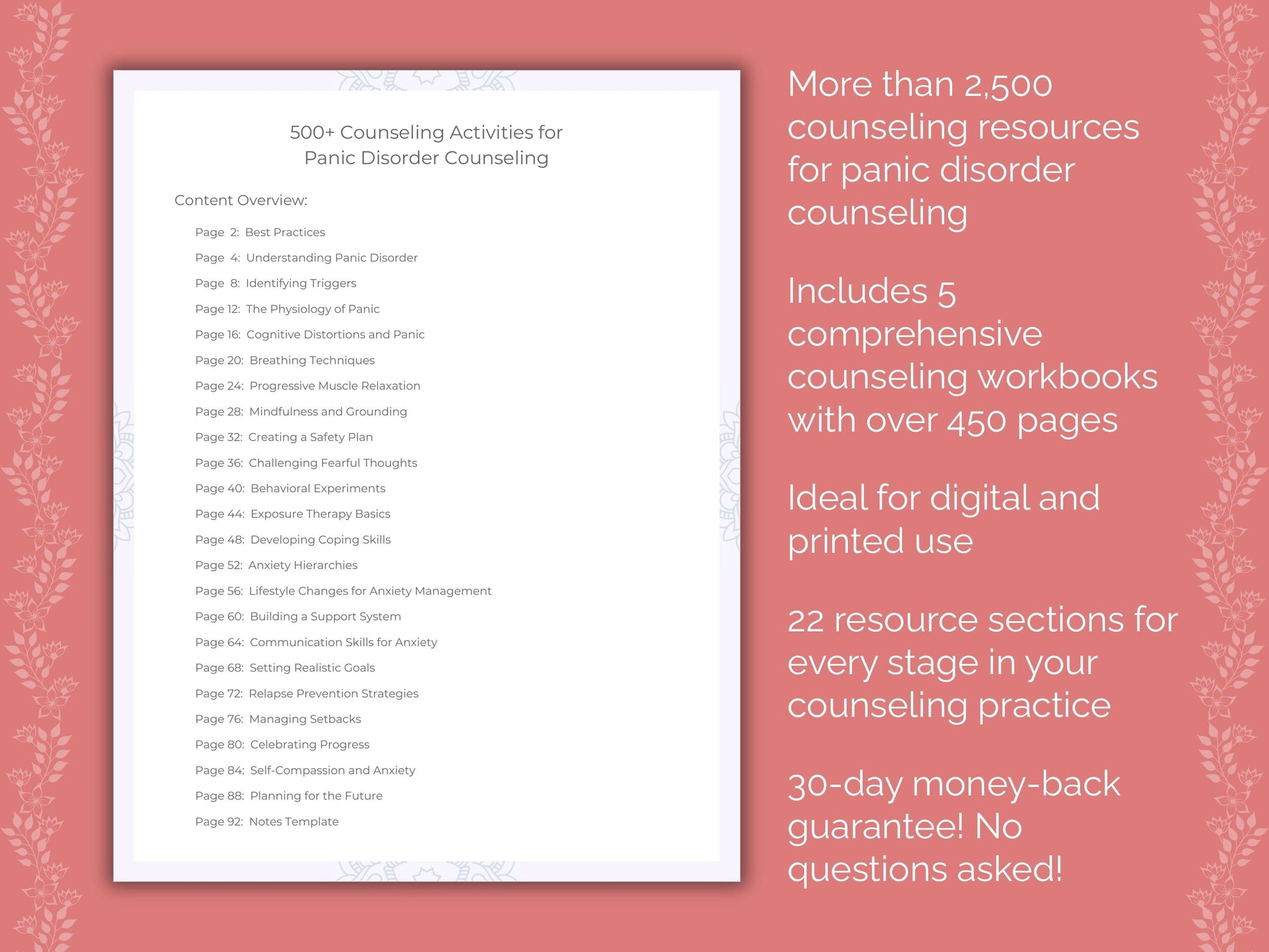 Panic Disorder Counseling Counseling Templates