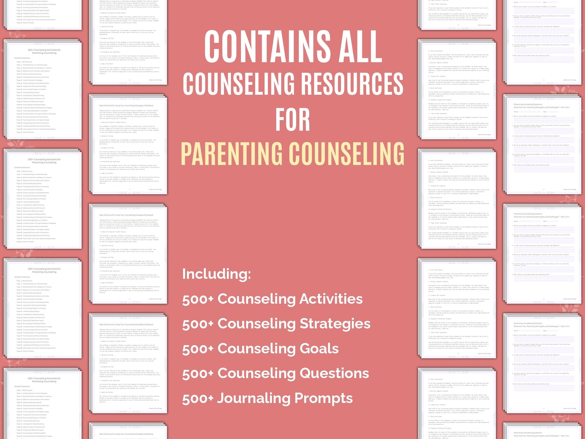 Parenting Counseling Therapist Worksheets