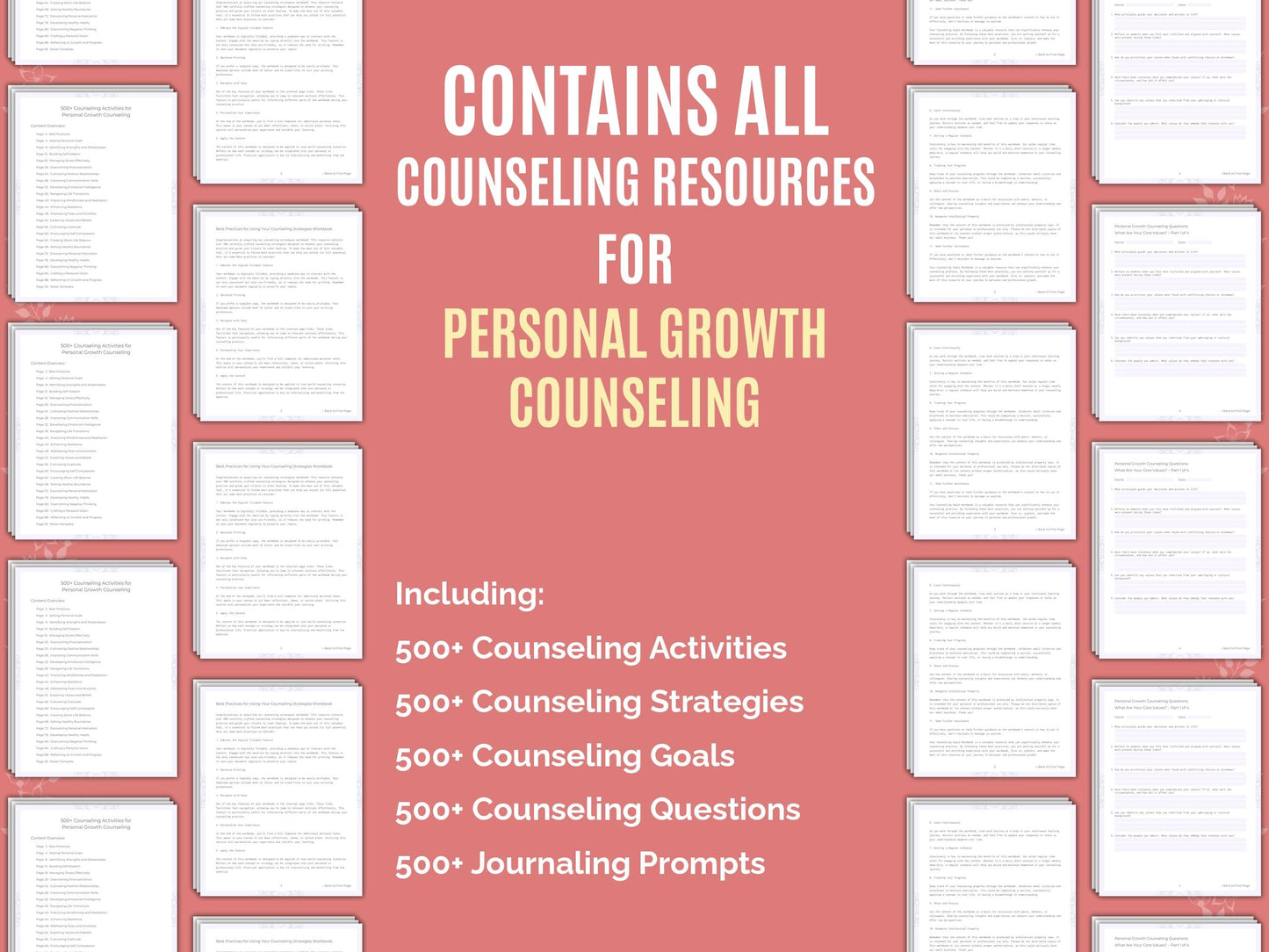 Personal Growth Counseling Therapist Worksheets