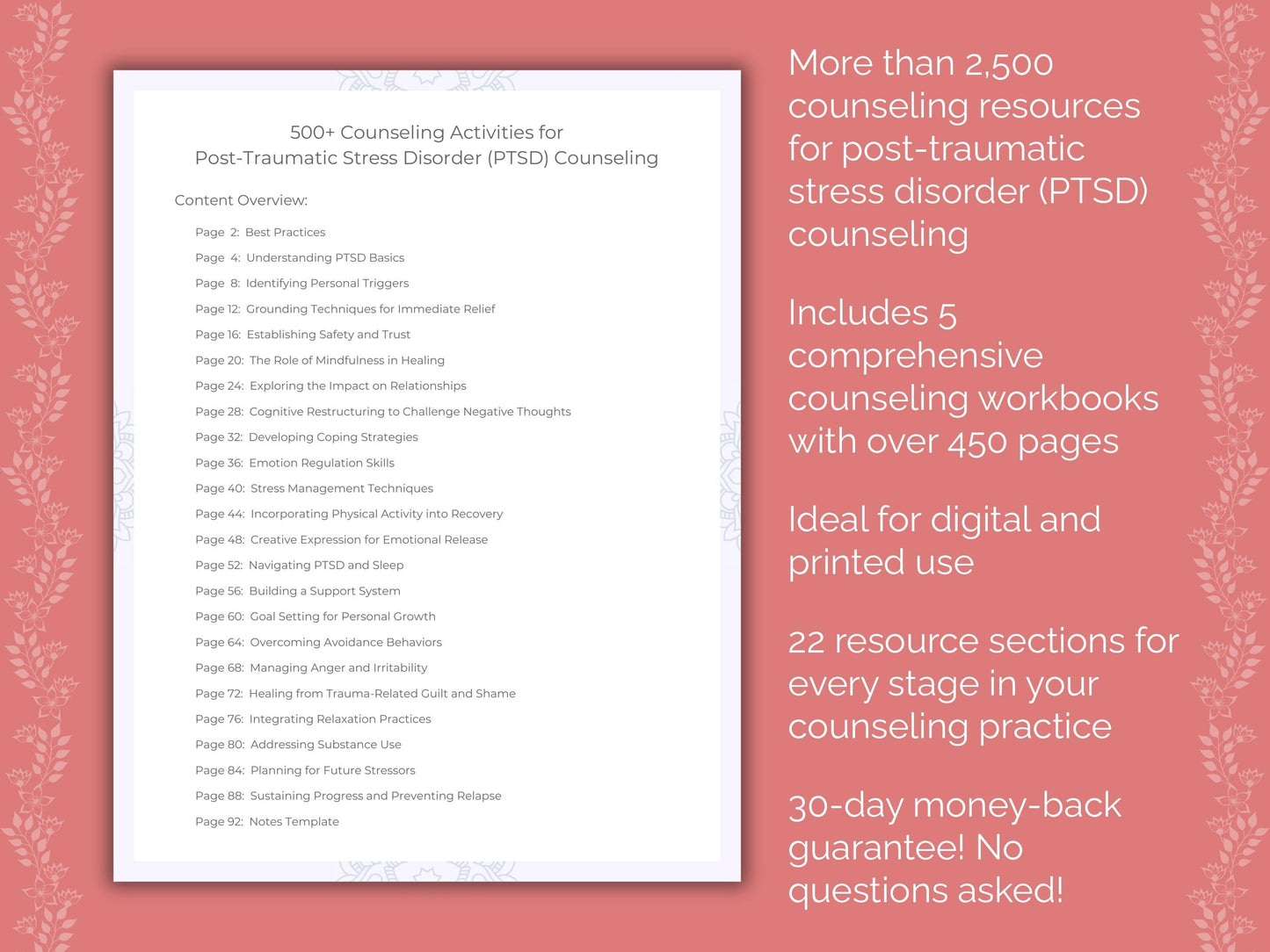 Post-Traumatic Stress Disorder (PTSD) Counseling Counseling Templates