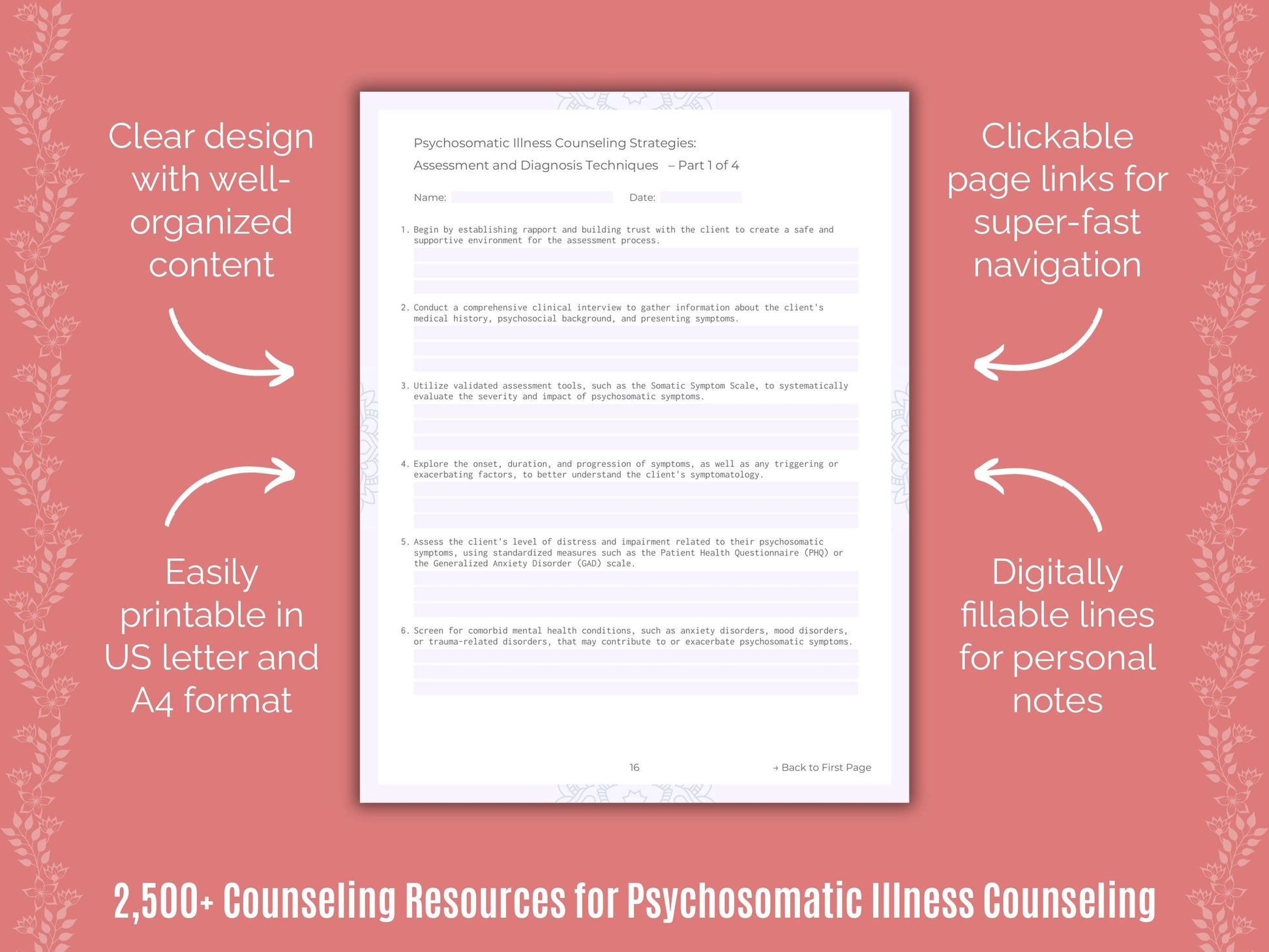 Psychosomatic Illness Counseling Counselor Cheat Sheets