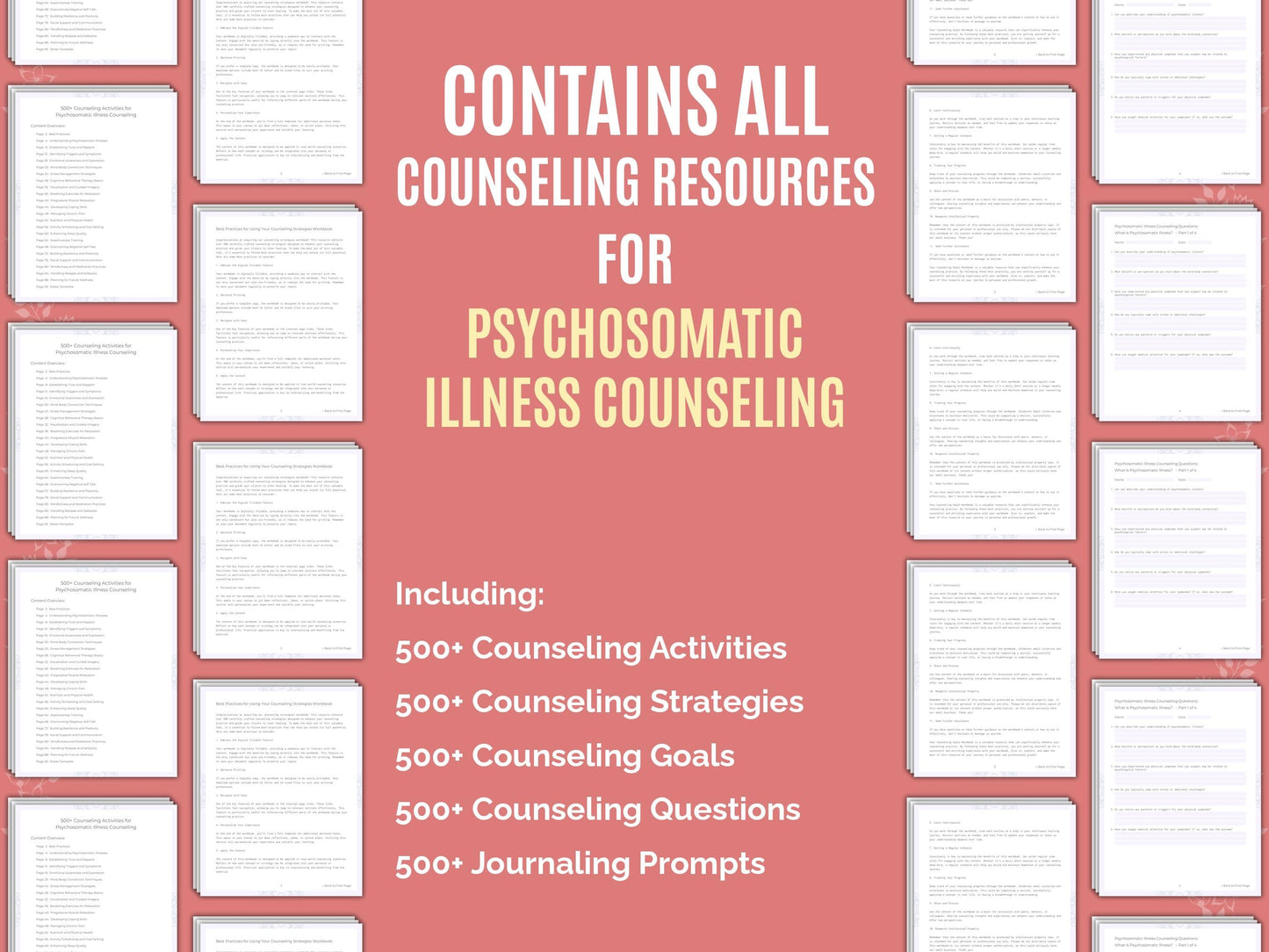 Psychosomatic Illness Counseling Therapist Worksheets