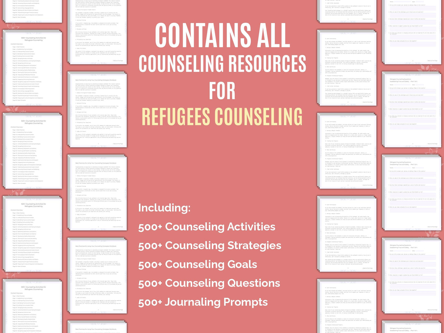 Refugees Counseling Therapist Worksheets