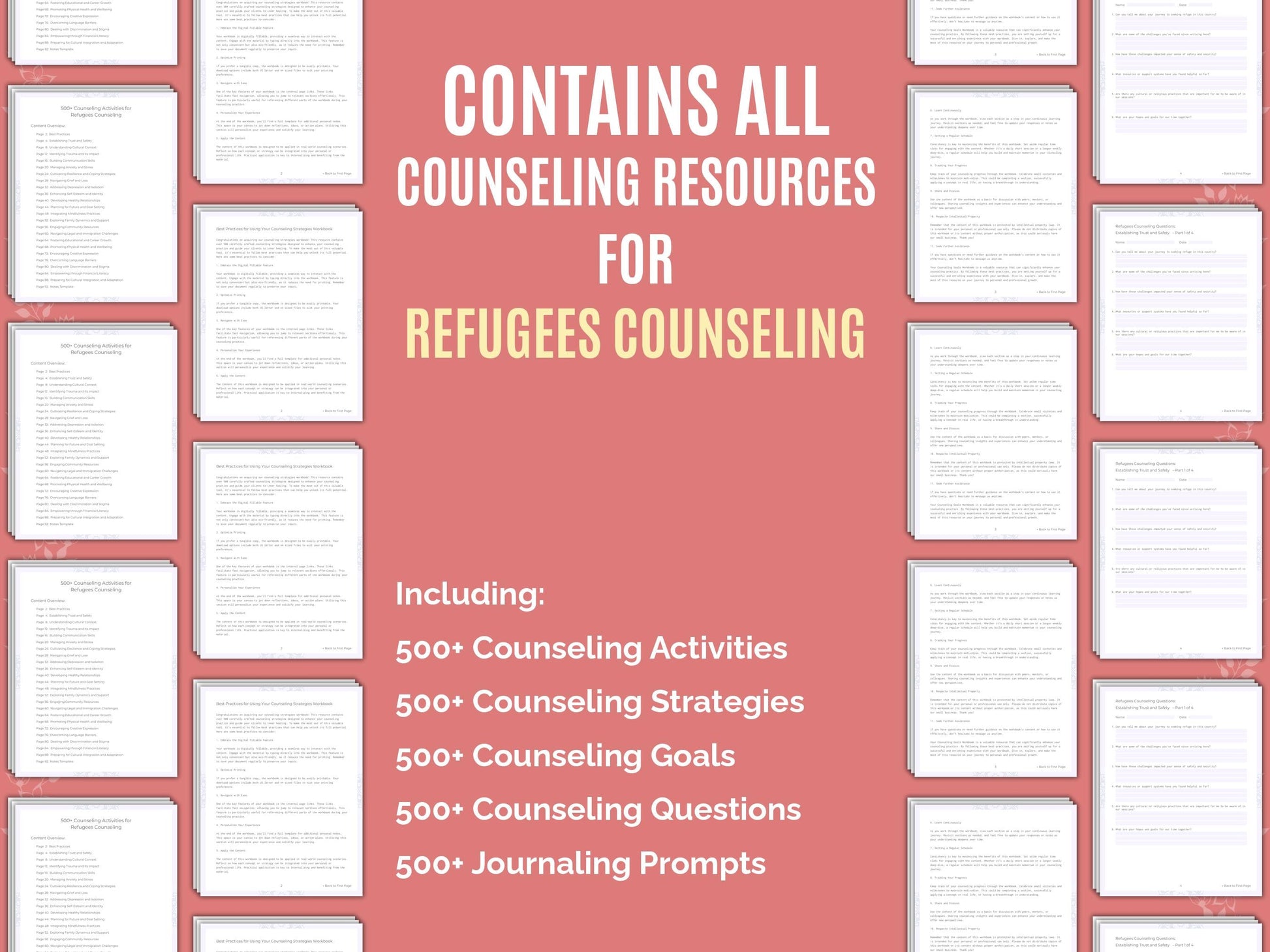 Refugees Counseling Therapist Worksheets