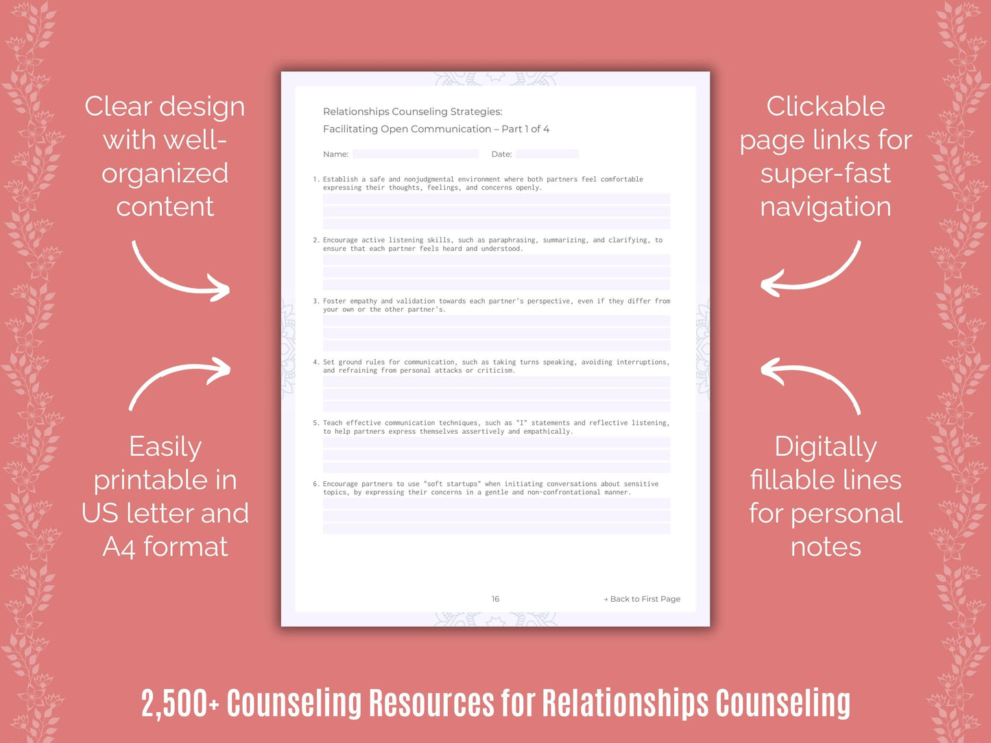 Relationships Counseling Counselor Cheat Sheets