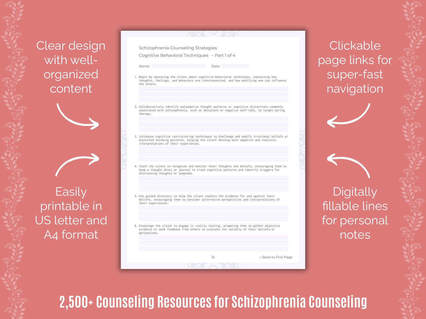 Schizophrenia Counseling Counselor Cheat Sheets