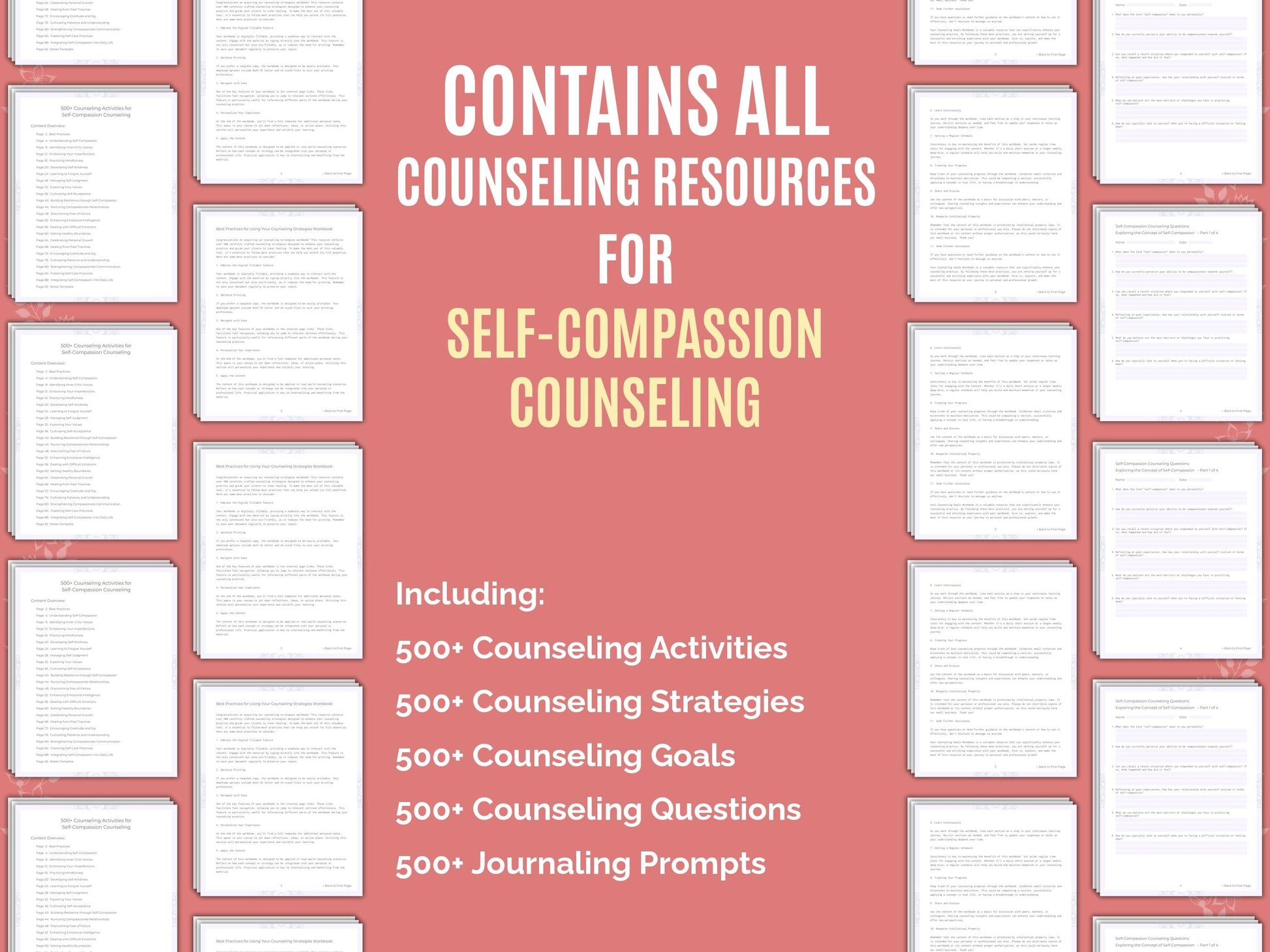 Self-Compassion Counseling Therapist Worksheets