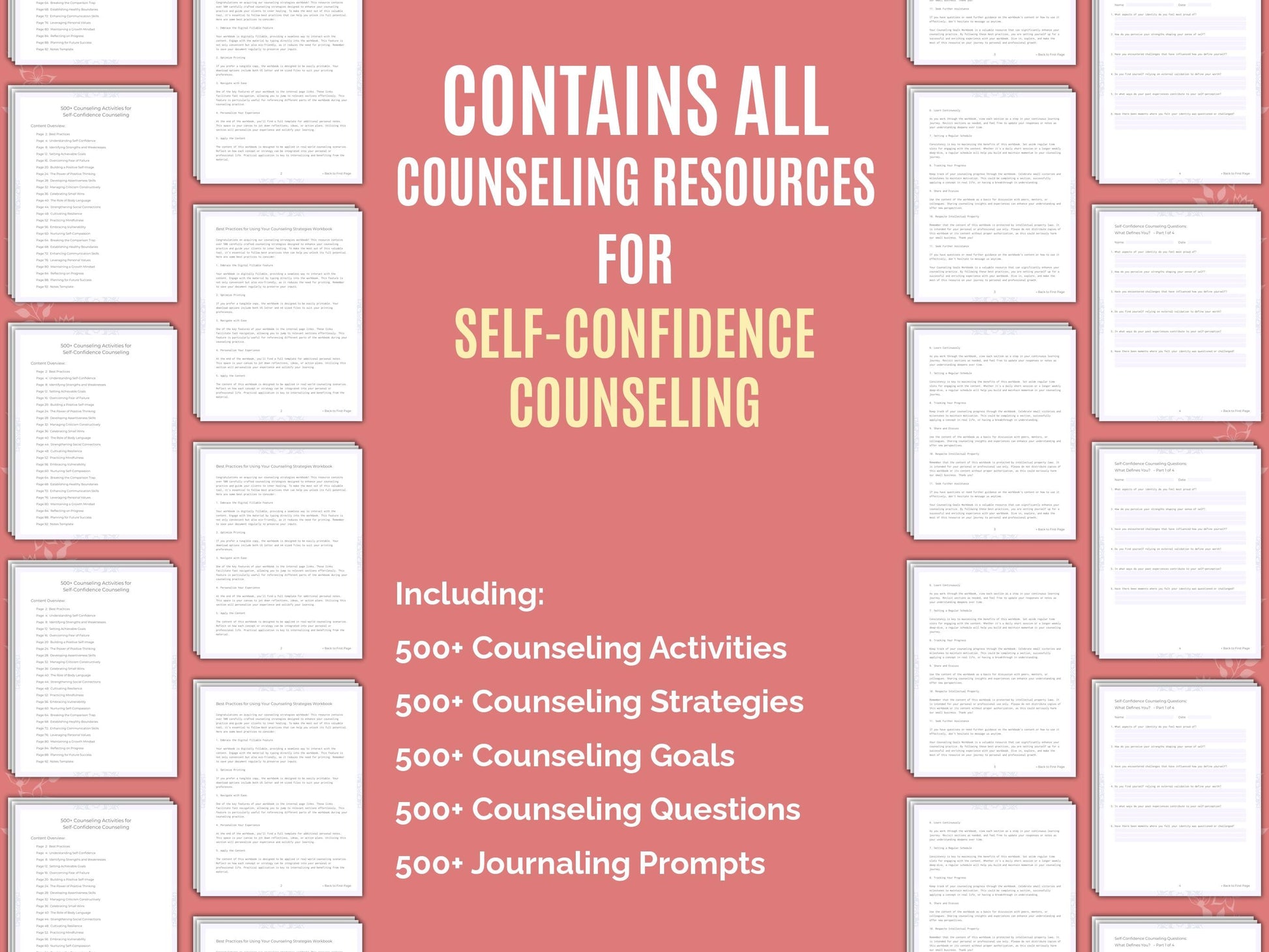 Self-Confidence Counseling Therapist Worksheets