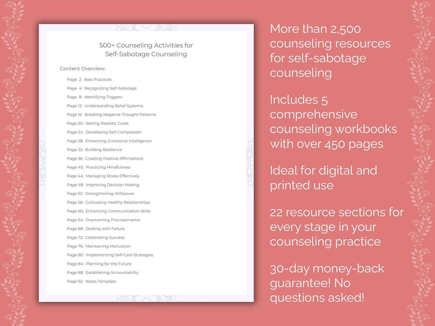 Self-Sabotage Counseling Counseling Templates