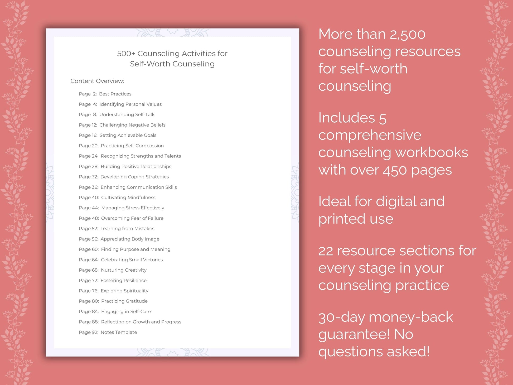 Self-Worth Counseling Counseling Templates