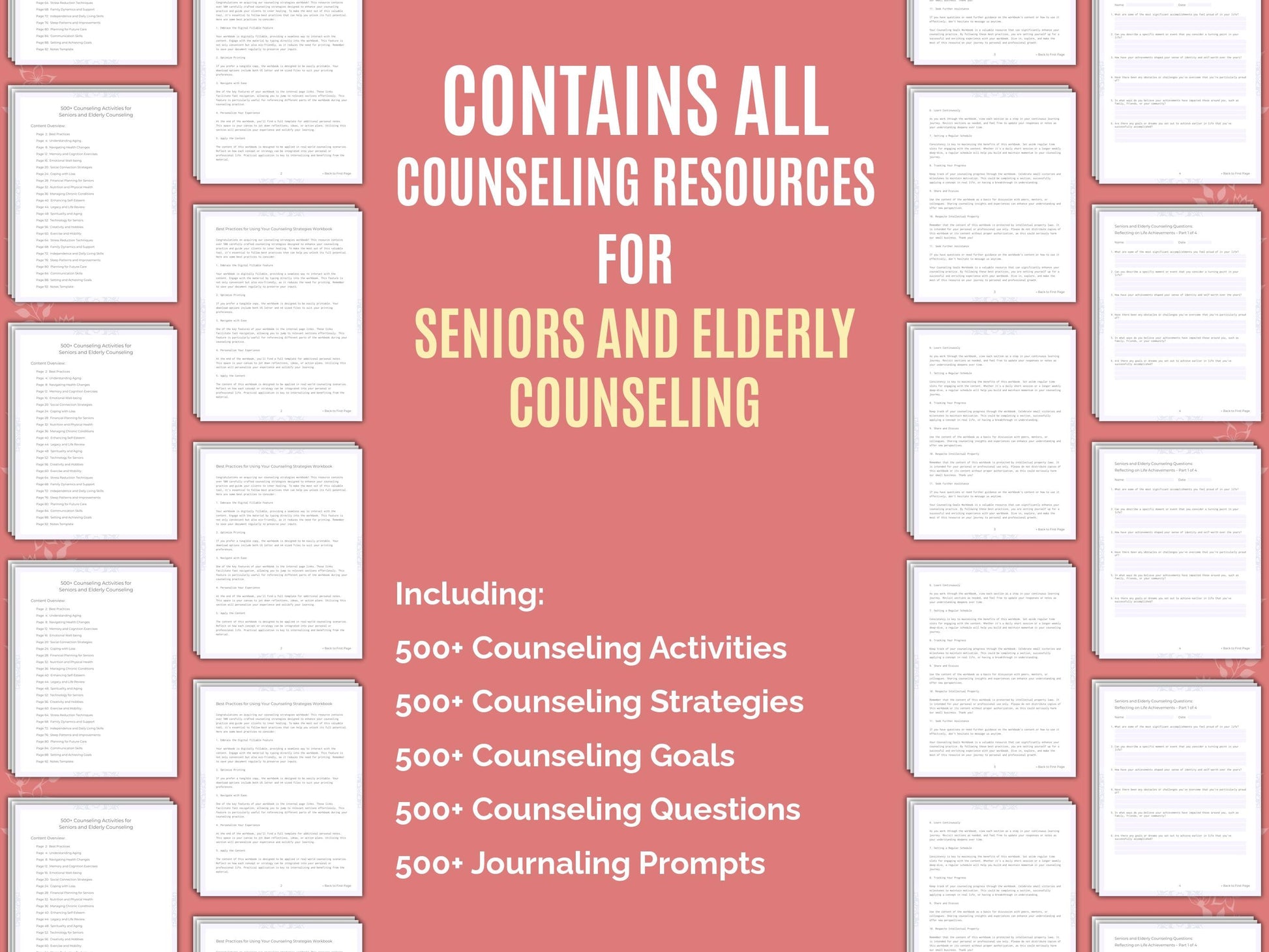 Seniors and Elderly Counseling Therapist Worksheets