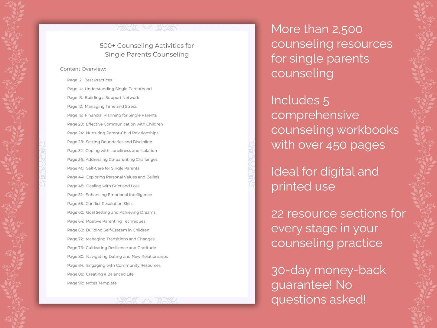 Single Parents Counseling Counseling Templates