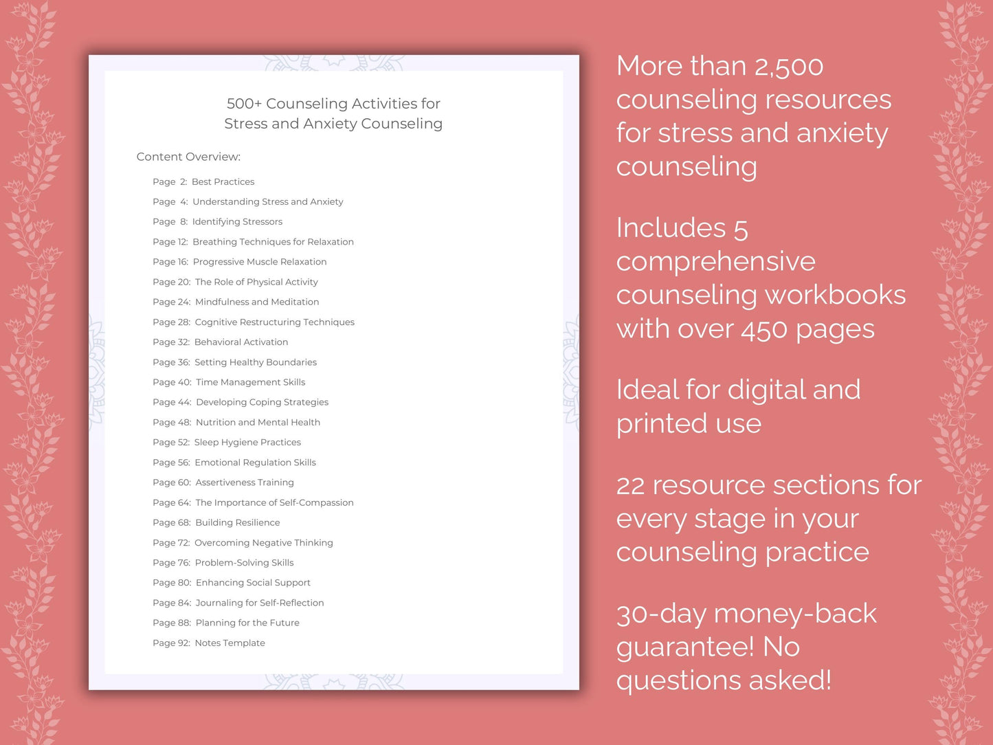 Stress and Anxiety Counseling Counseling Templates