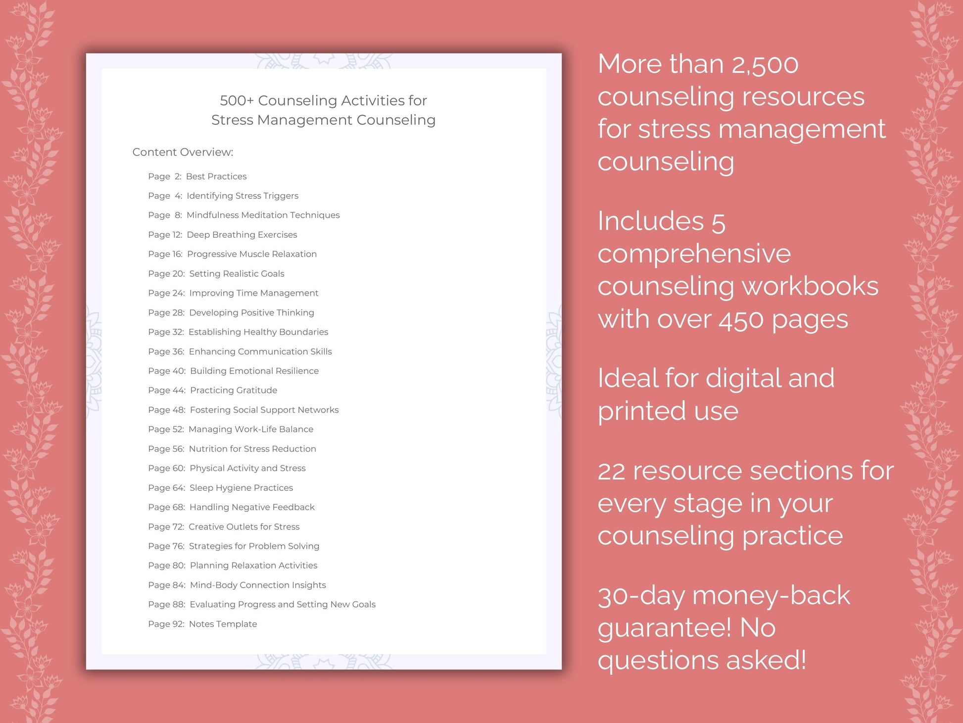 Stress Management Counseling Counseling Templates