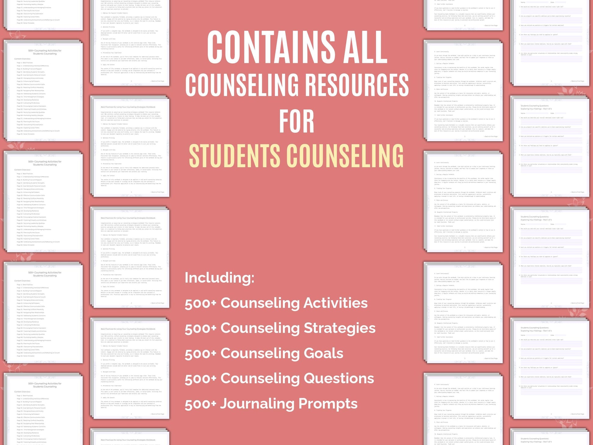 Students Counseling Therapist Worksheets