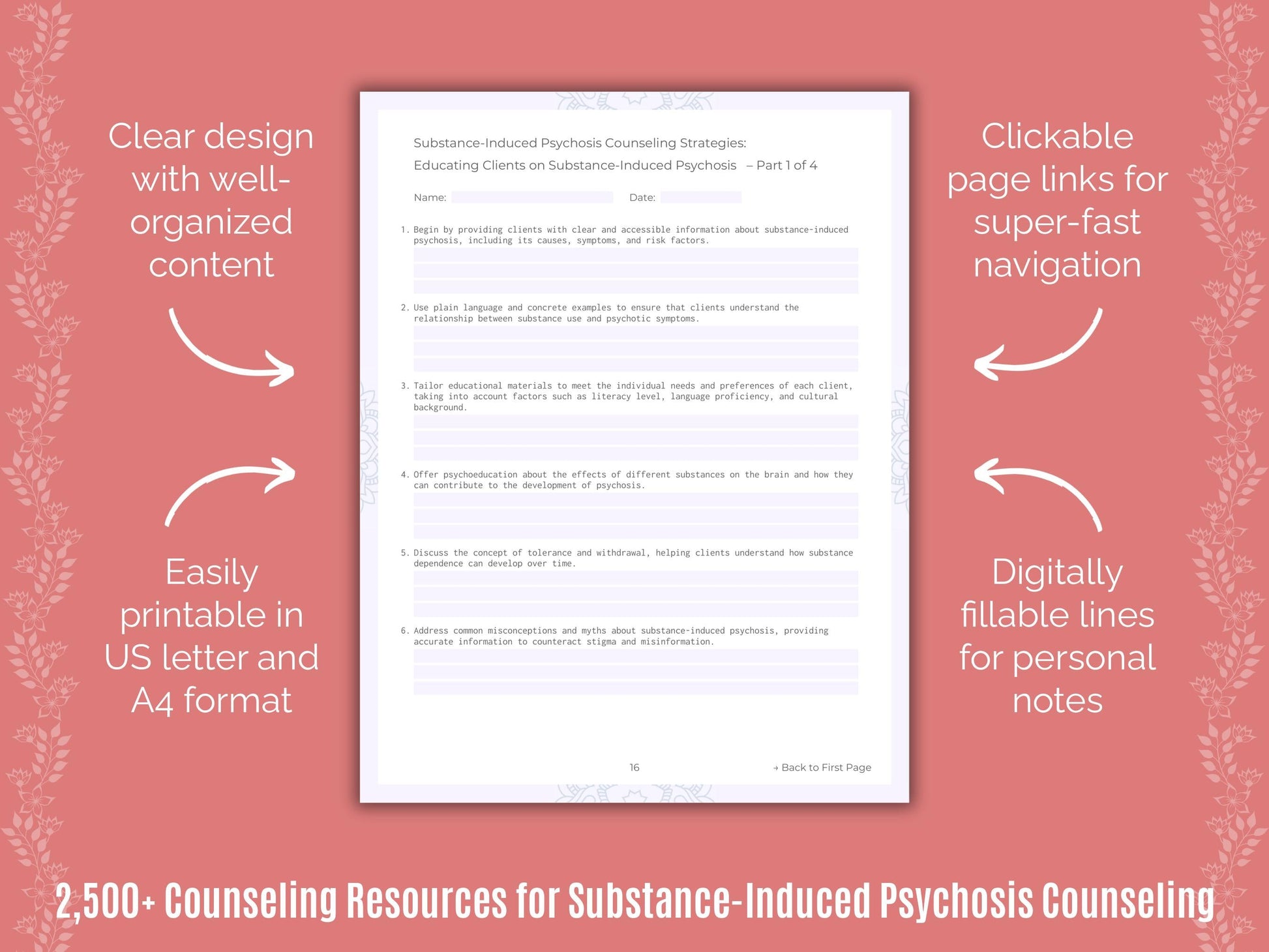 Substance-Induced Psychosis Counseling Counselor Cheat Sheets