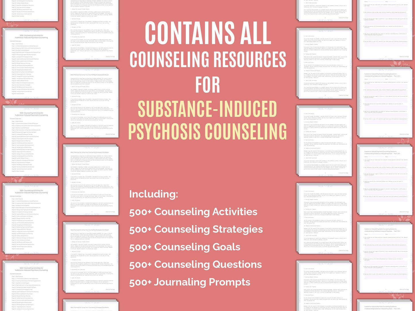 Substance-Induced Psychosis Counseling Therapist Worksheets