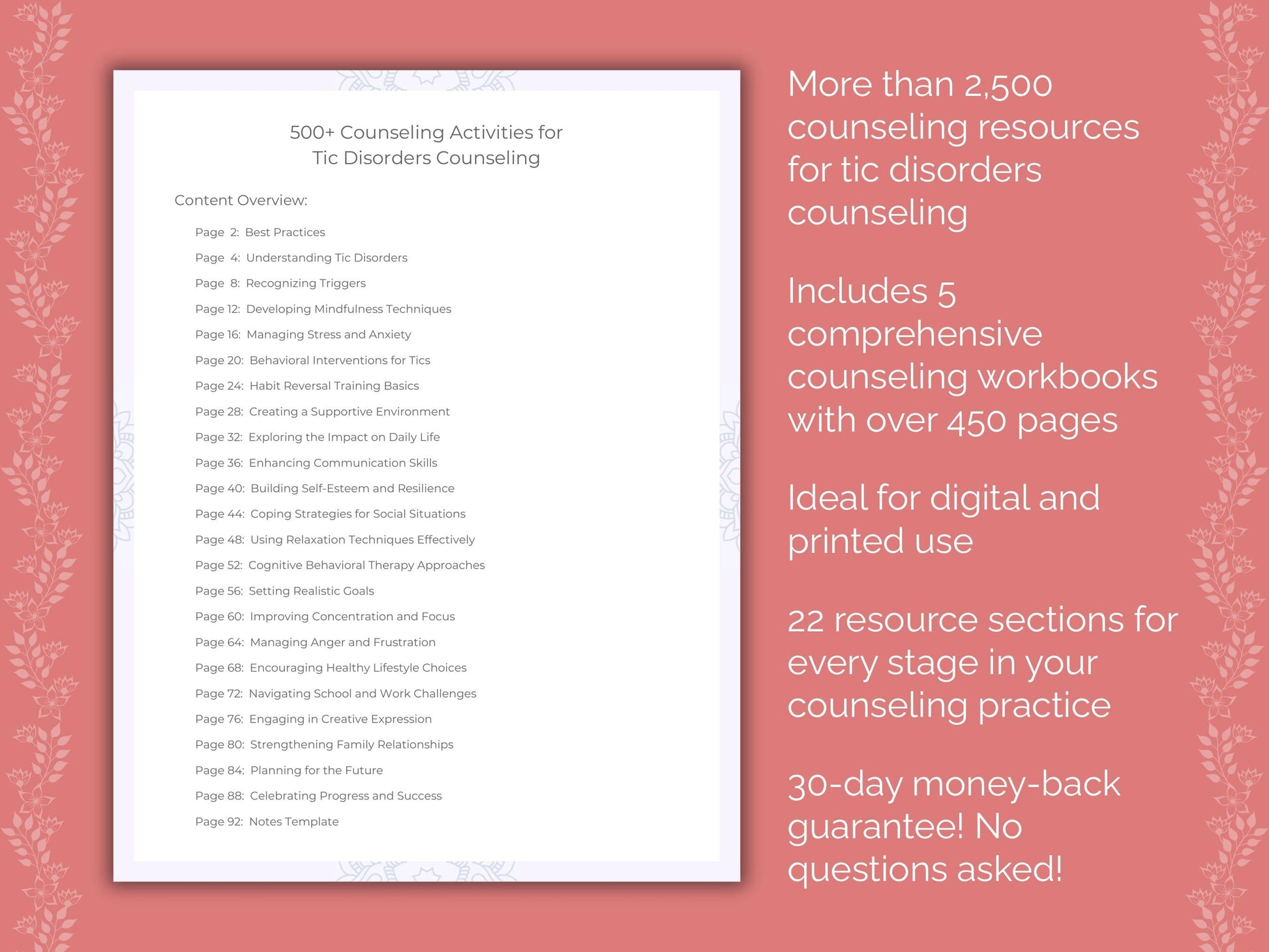 Tic Disorders Counseling Counseling Templates