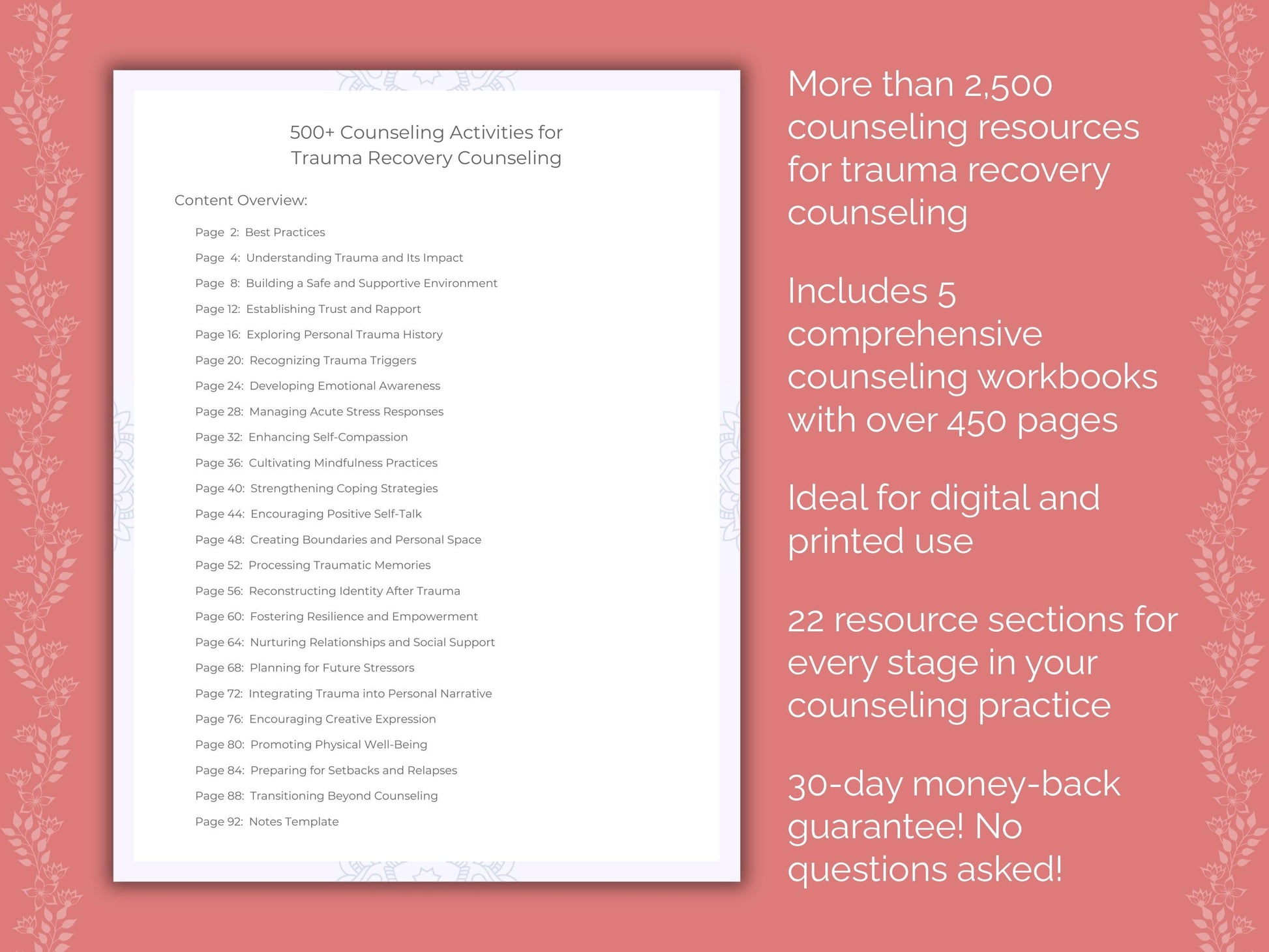 Trauma Recovery Counseling Counseling Templates