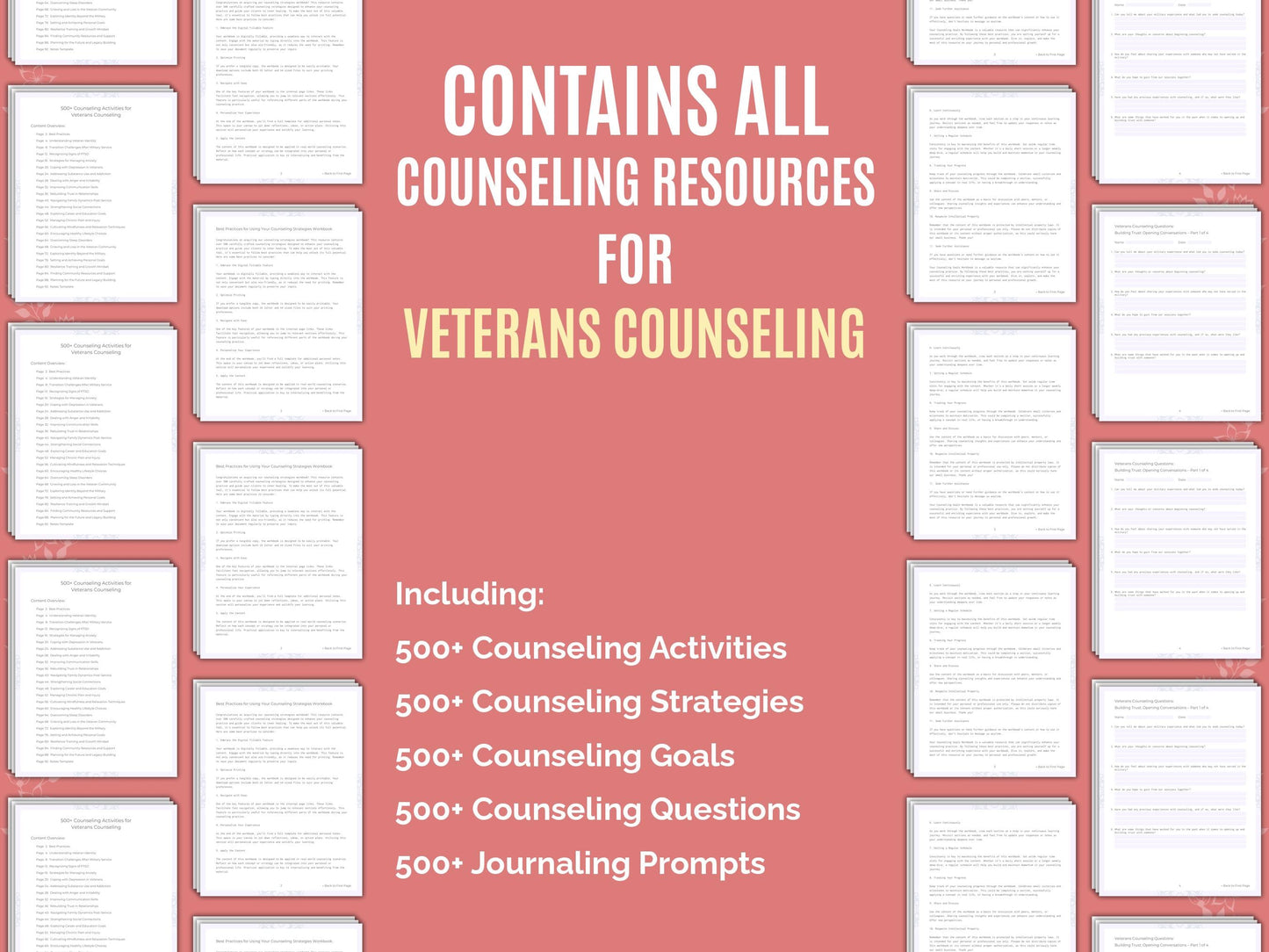 Veterans Counseling Therapist Worksheets