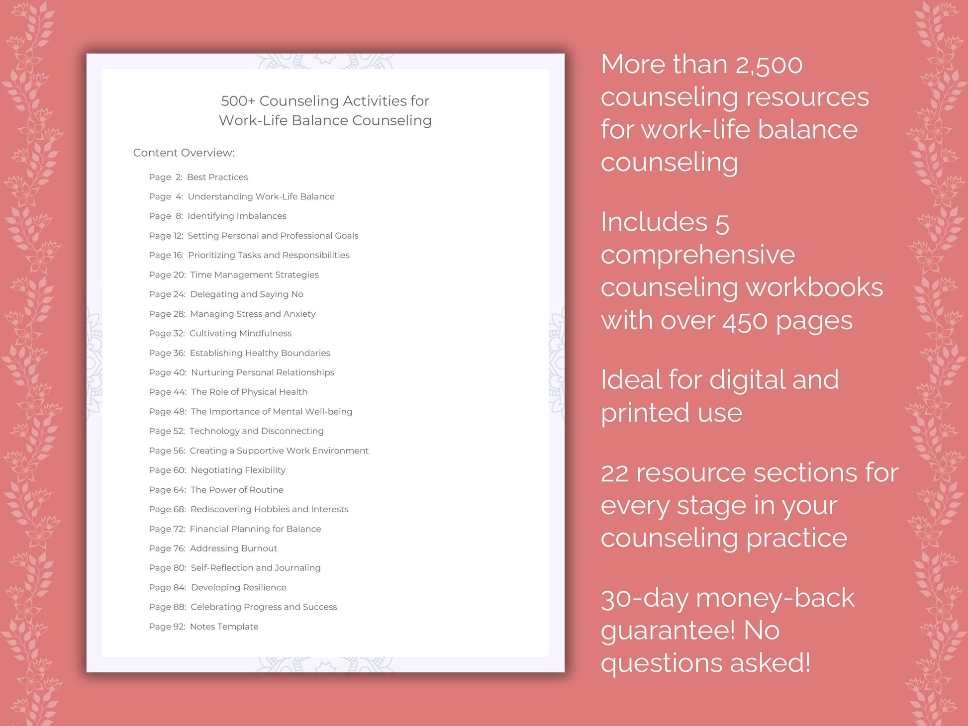 Work-Life Balance Counseling Counseling Templates